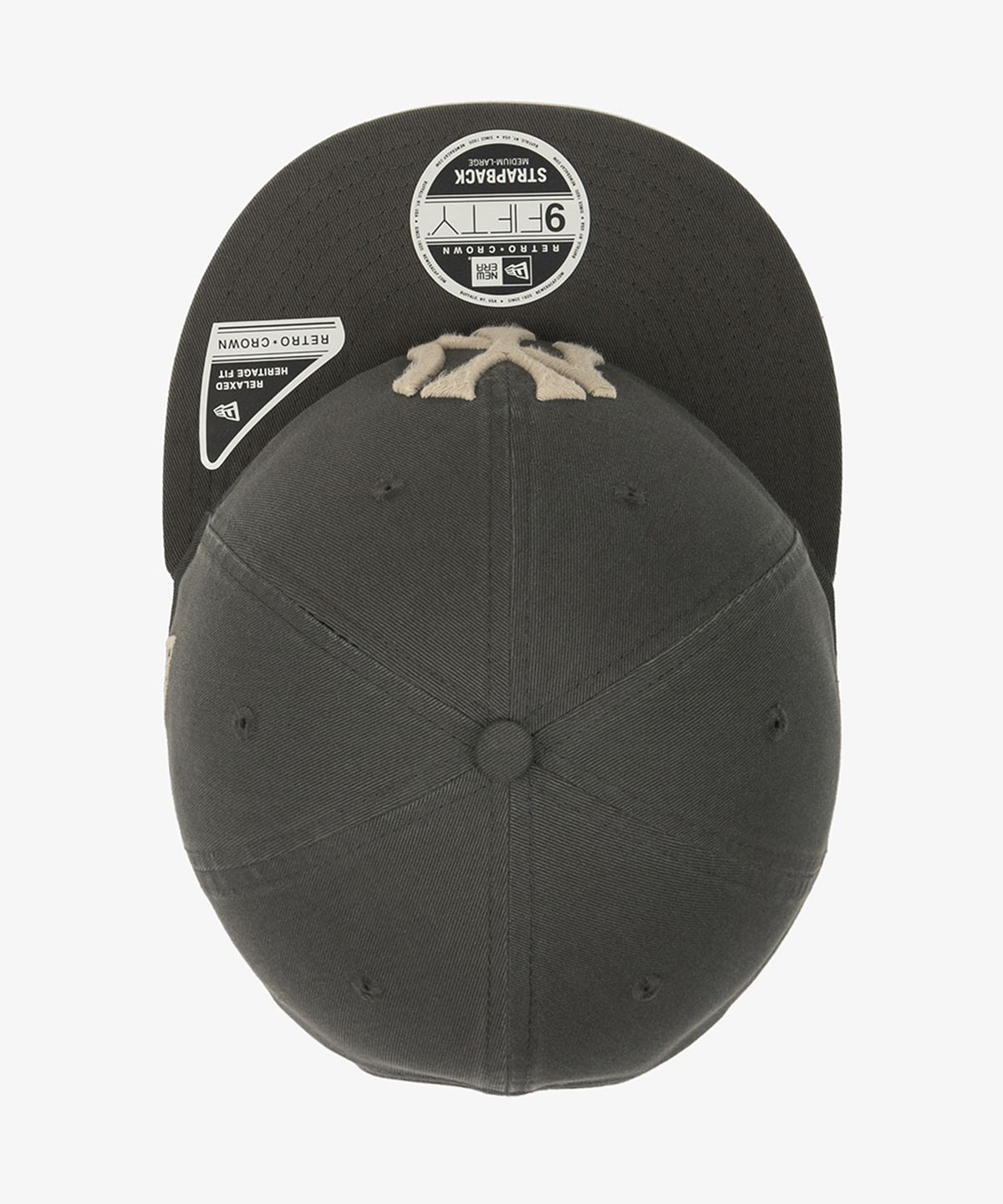 뉴에라(NEW ERA) MLB 쿠퍼스타운 뉴욕 양키스 빅 로고 레트로 크라운 스트랩백 더스티 차콜