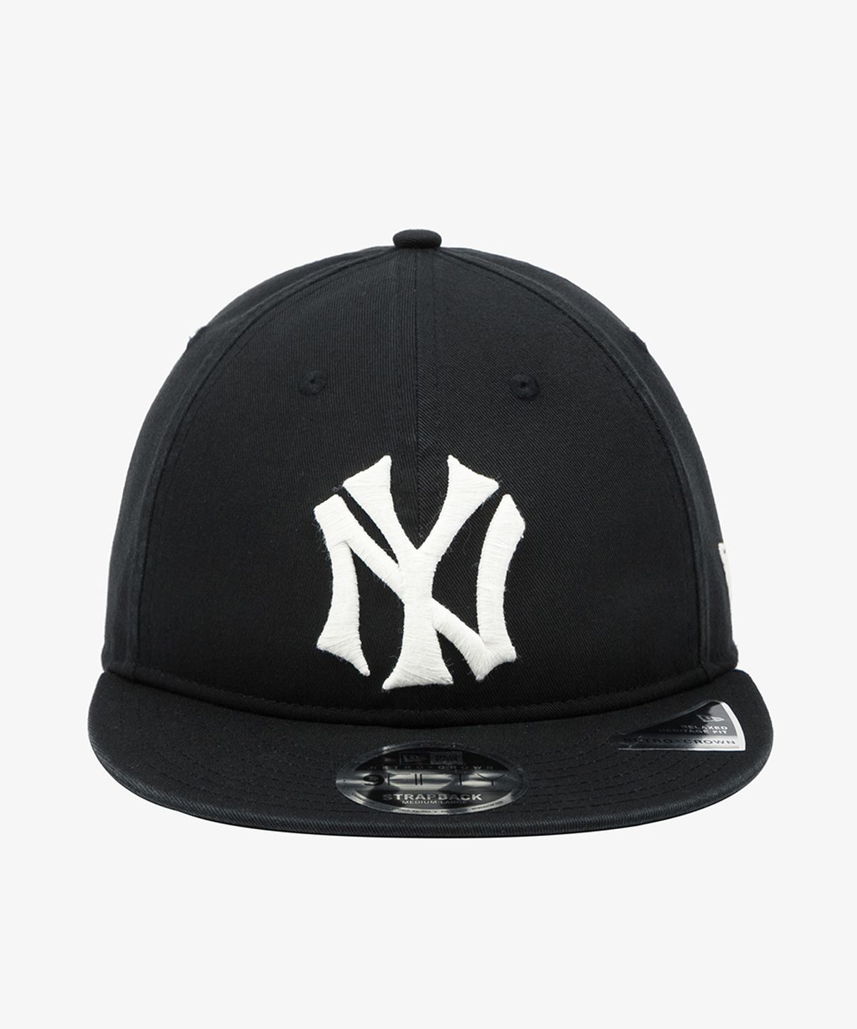 뉴에라(NEW ERA) MLB 쿠퍼스타운 뉴욕 양키스 빅 로고 레트로 크라운 스트랩백 블랙