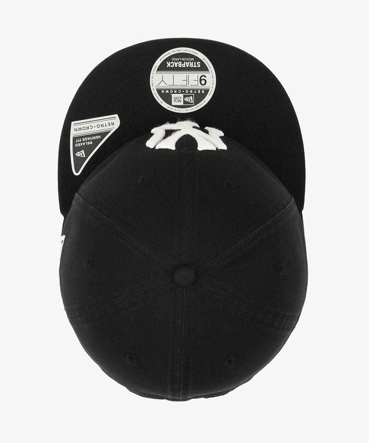 뉴에라(NEW ERA) MLB 쿠퍼스타운 뉴욕 양키스 빅 로고 레트로 크라운 스트랩백 블랙