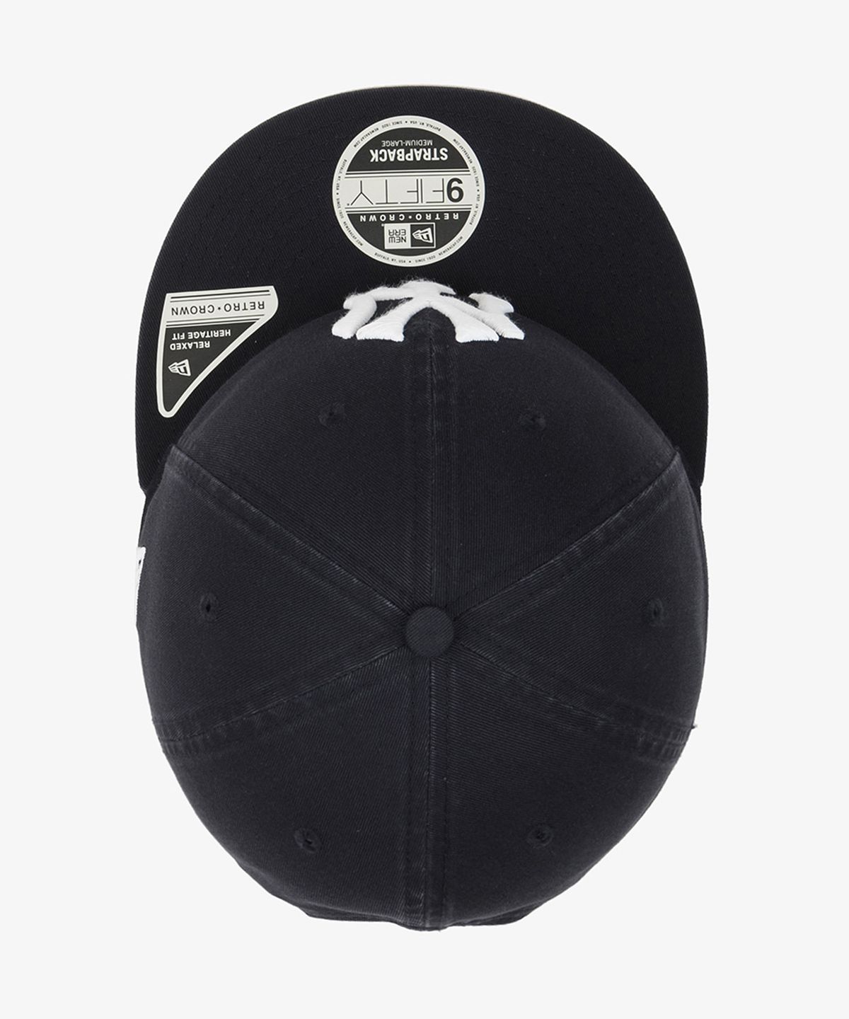 뉴에라(NEW ERA) MLB 쿠퍼스타운 뉴욕 양키스 빅 로고 레트로 크라운 스트랩백 네이비