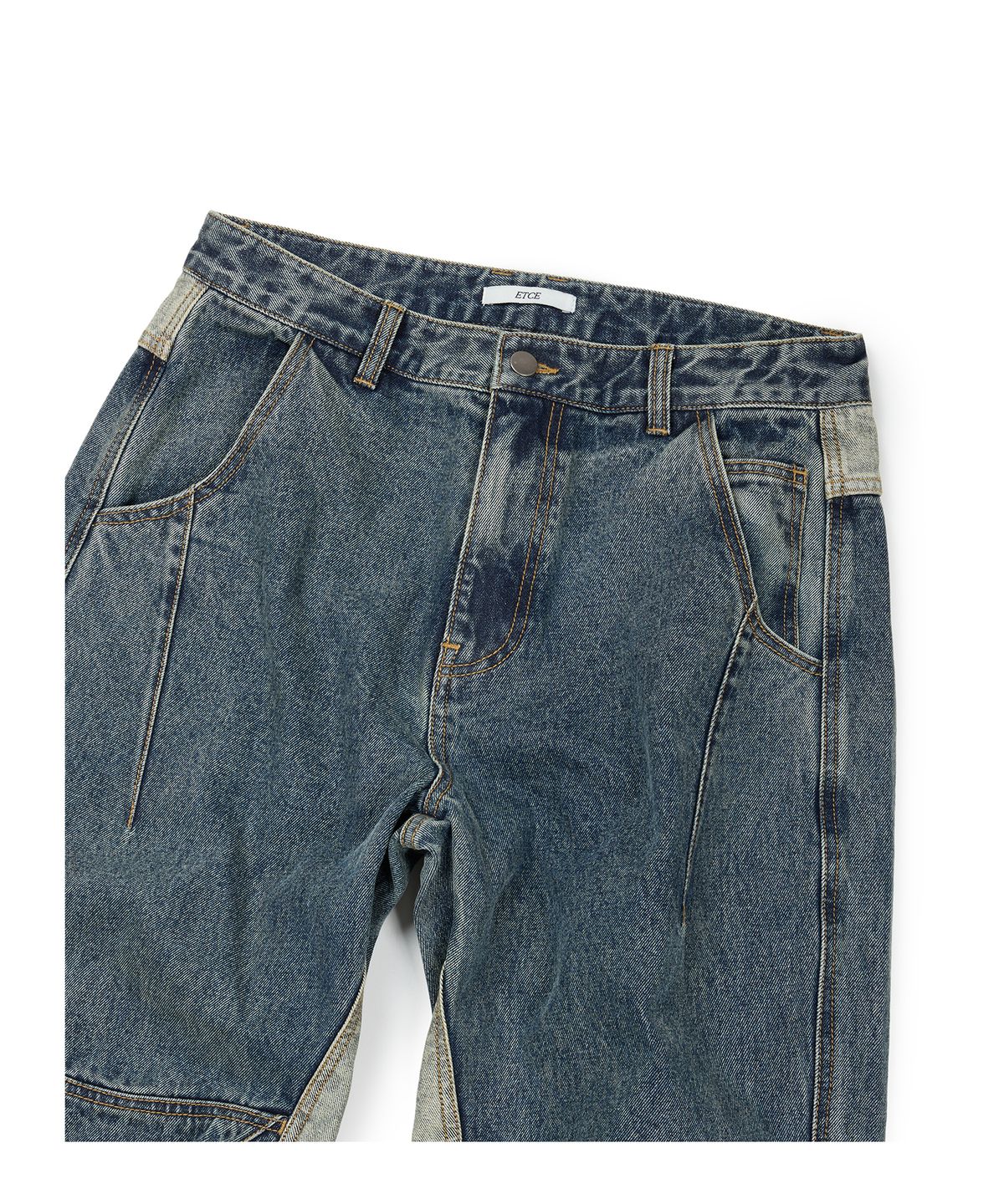 이티씨이(ETCE) CURVED PANEL DENIM PANTS 2.0 (BLUE)