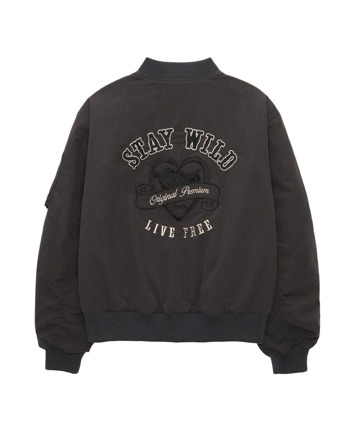 슈퍼드라이(SUPERDRY) W 나일론 봄버 자켓 차콜