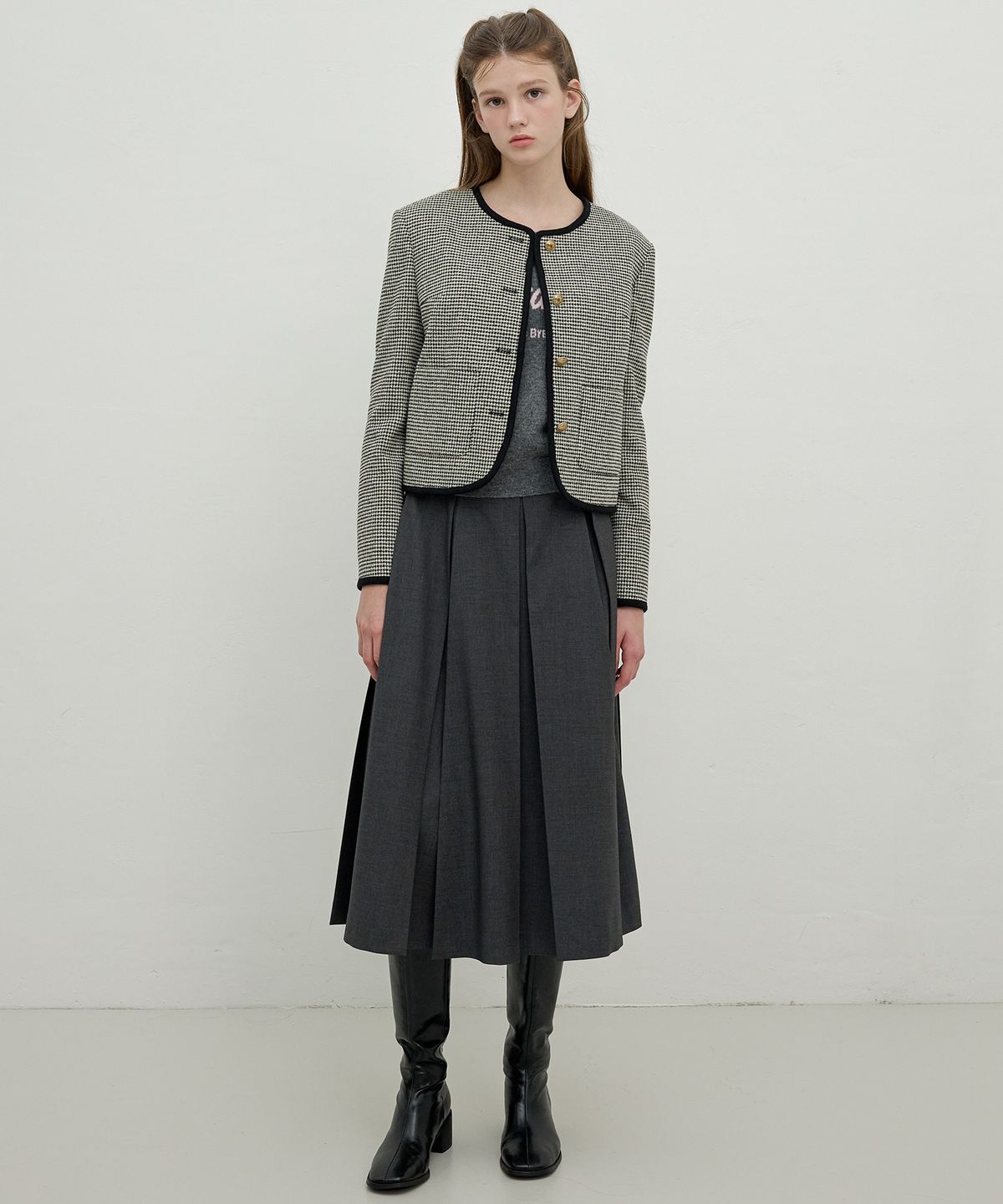 올리브 데 올리브(OLIVE DES OLIVE) 플리츠 롱 스커트 OW5XS9770