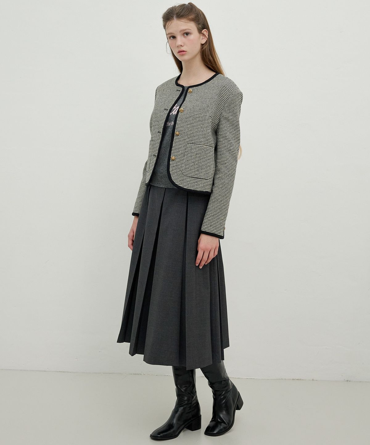 올리브 데 올리브(OLIVE DES OLIVE) 플리츠 롱 스커트 OW5XS9770
