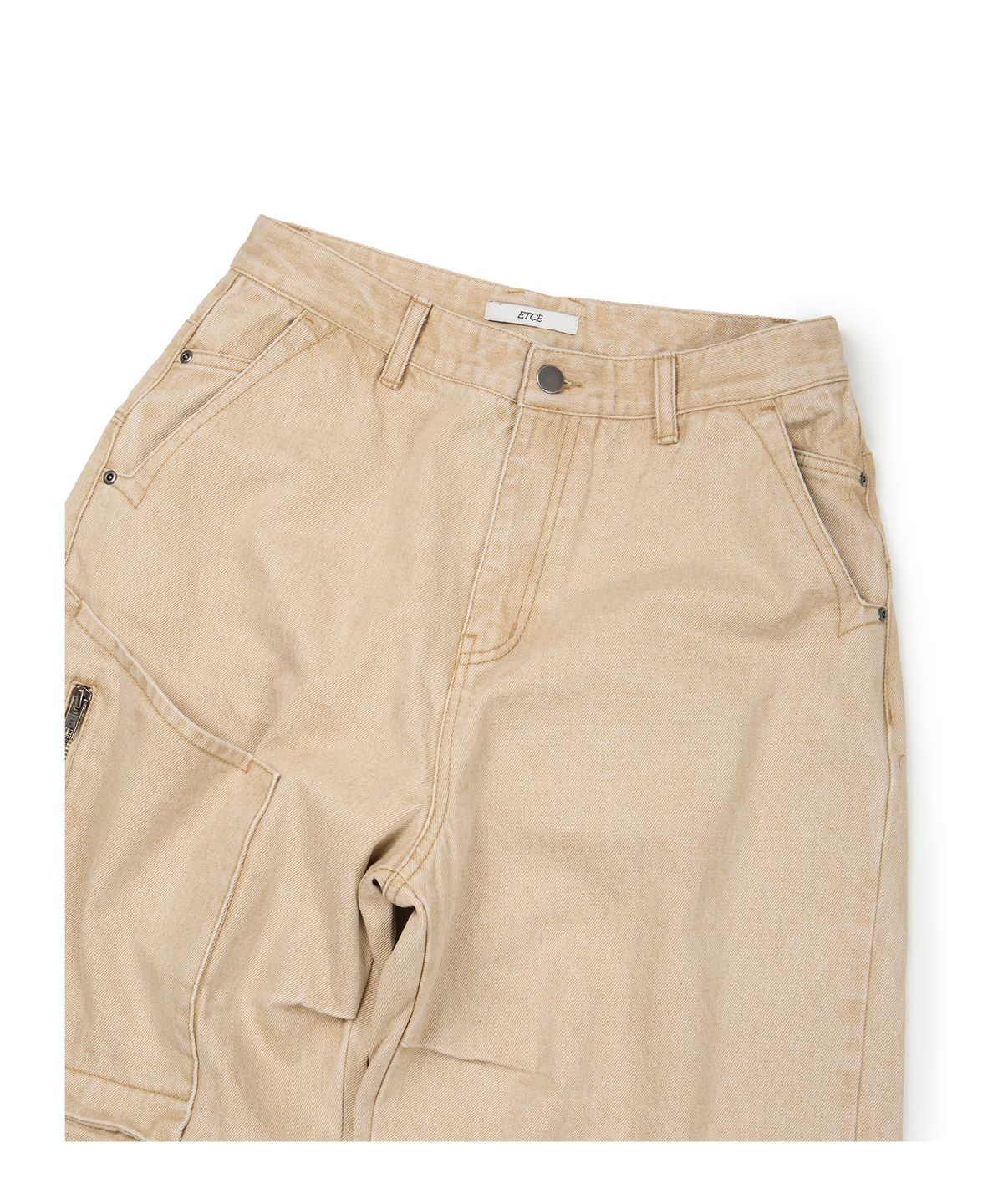 이티씨이(ETCE) SIDE POCKET CURVED DENIM (BEIGE)