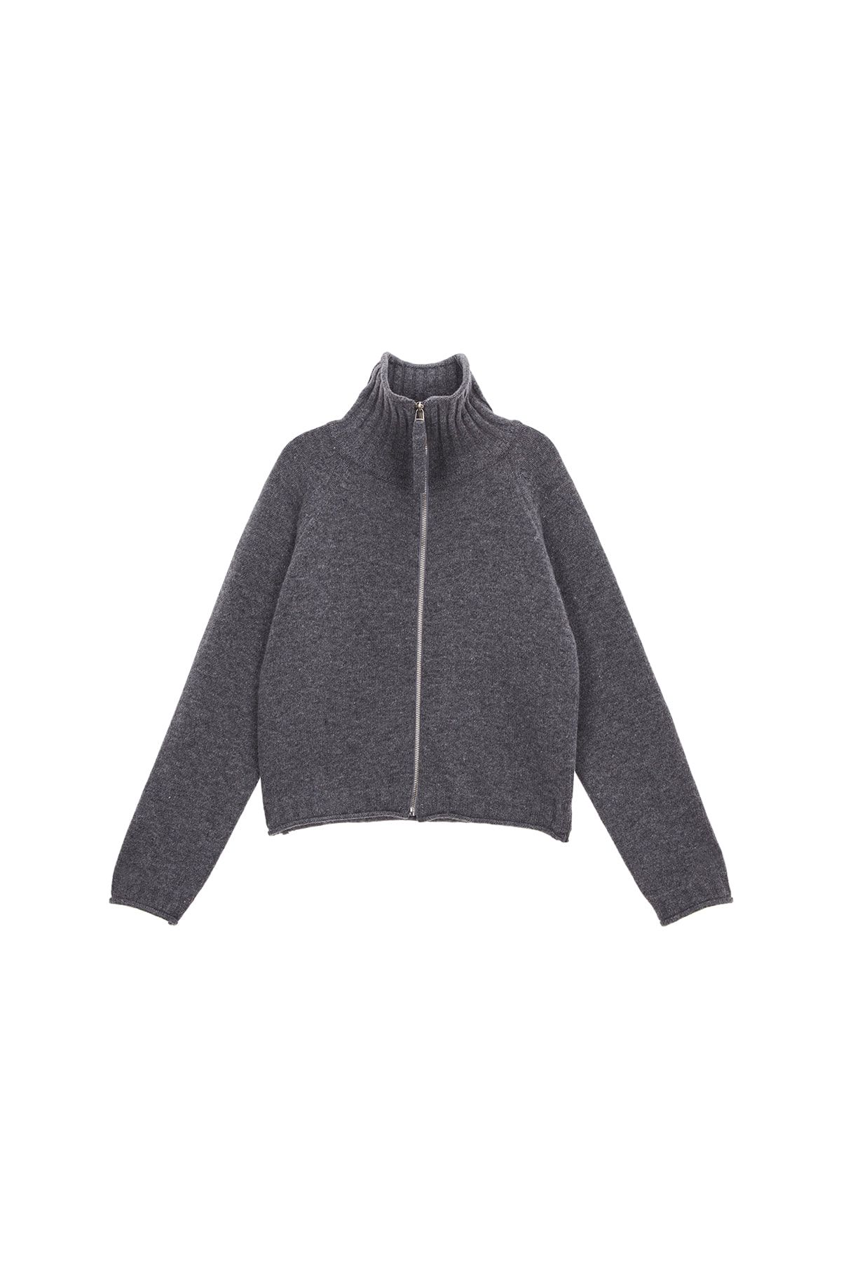 MUSINSA公式 | MATIN KIM SPELL POINT KNIT ZIP UP IN GREY