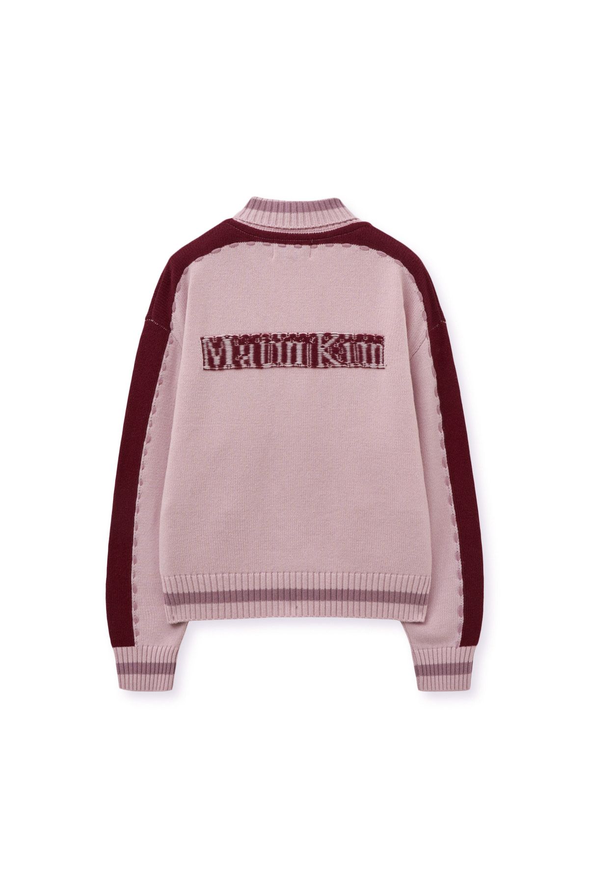 Matin Kim アイボリー ジャケット 無料配送◇ MATIN KIM ◇APPLIQUE LOGO SHIRRING BOMBER JUMPER