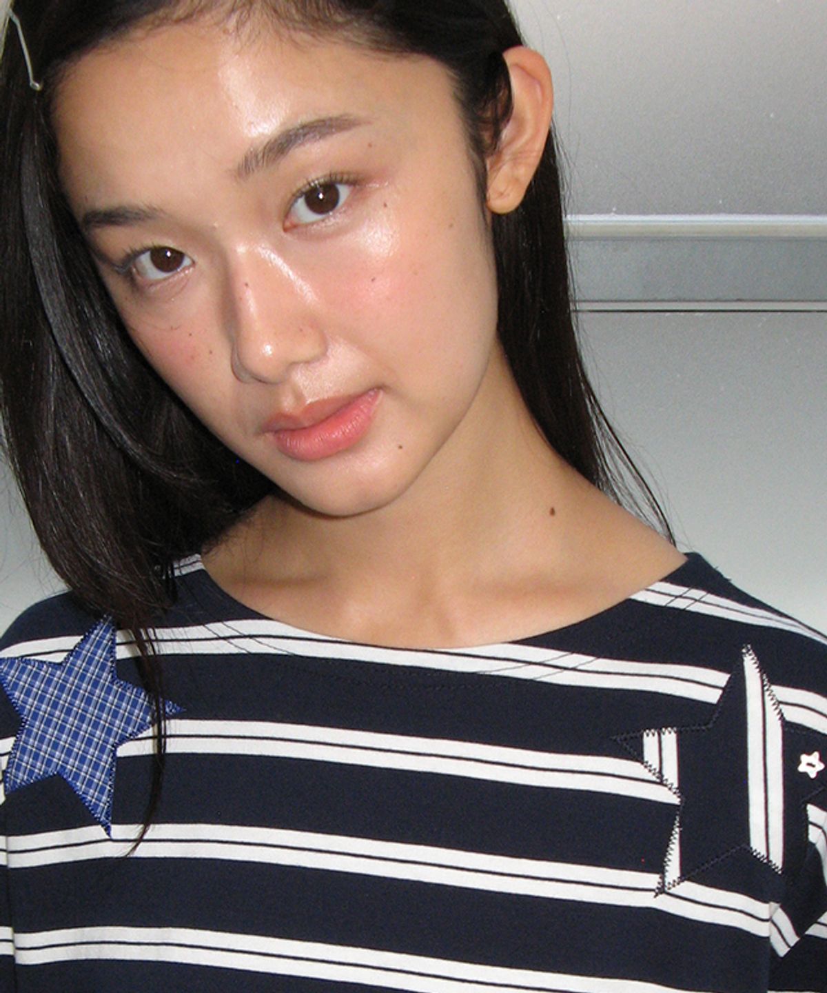 론론(RONRON) STAR PATCH APPLIQUE LONG SLEEVE NAVY STRIPE