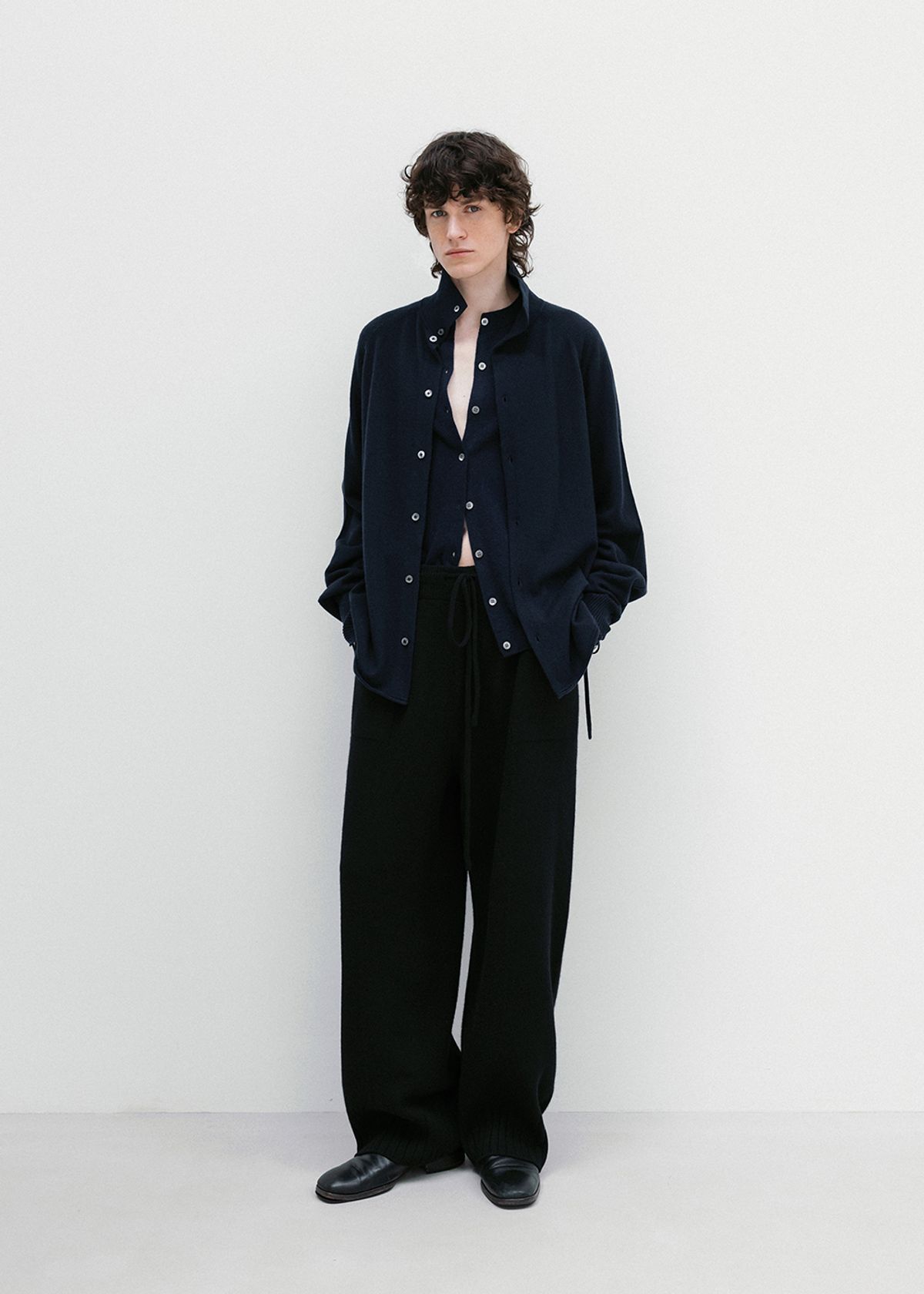 우마뭉(UMARMUNG) Super fine merino wholegarment pants_Black