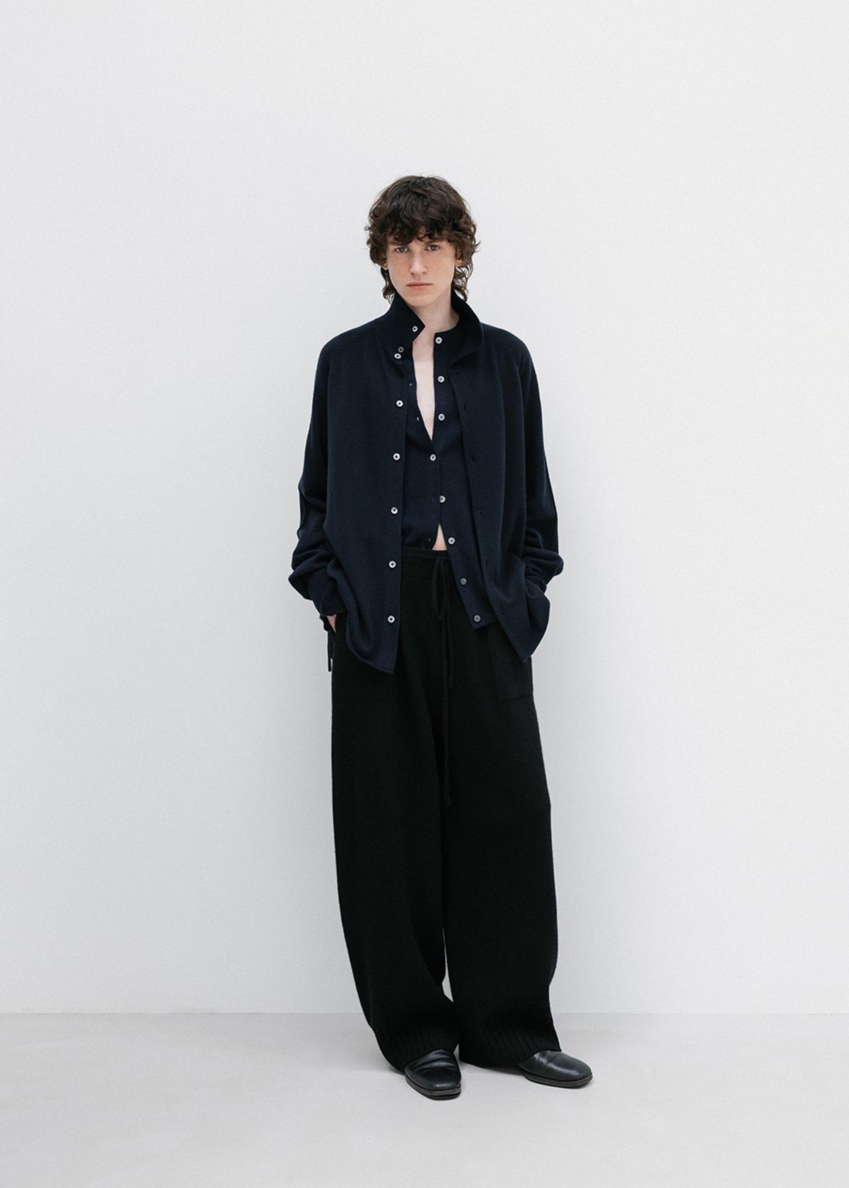 우마뭉(UMARMUNG) Super fine merino wholegarment pants_Black