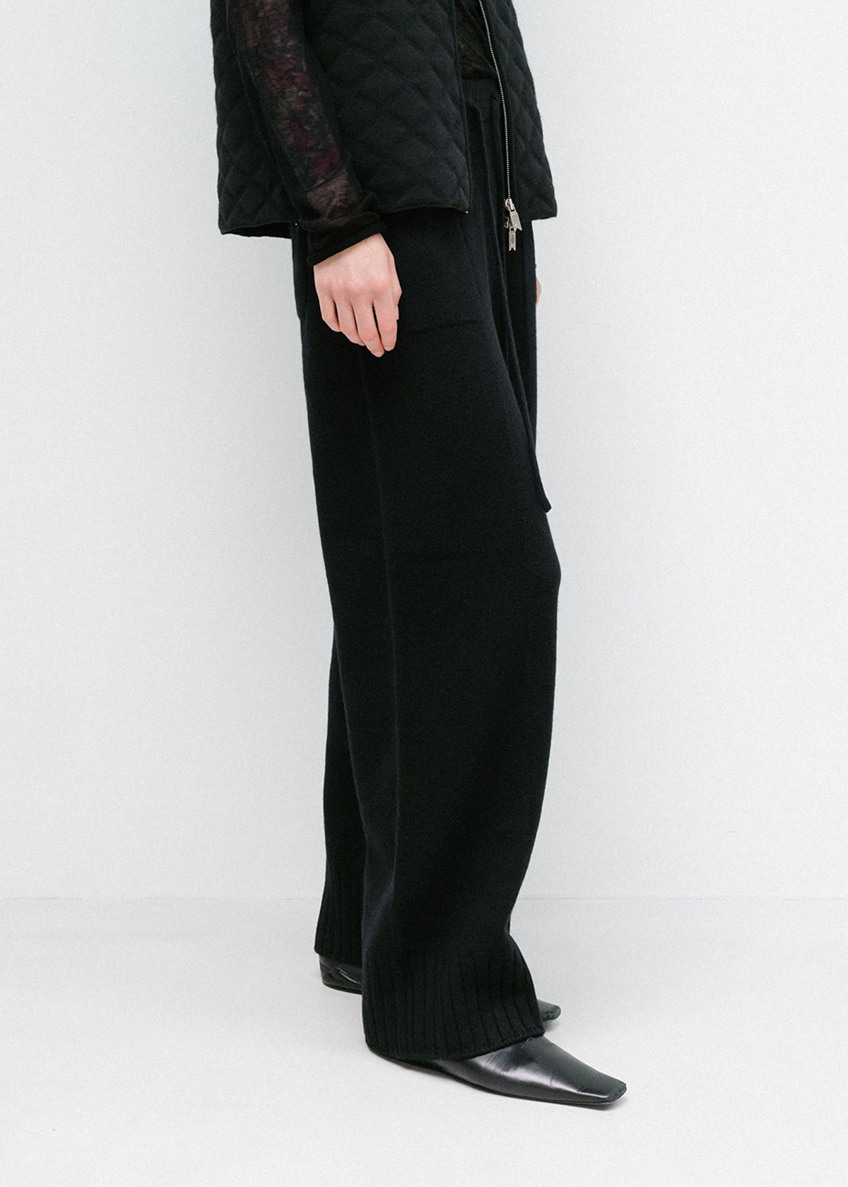 우마뭉(UMARMUNG) Super fine merino wholegarment pants_Black