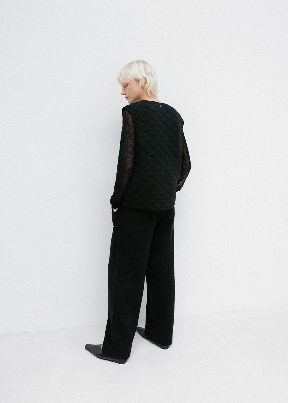 우마뭉(UMARMUNG) Super fine merino wholegarment pants_Black