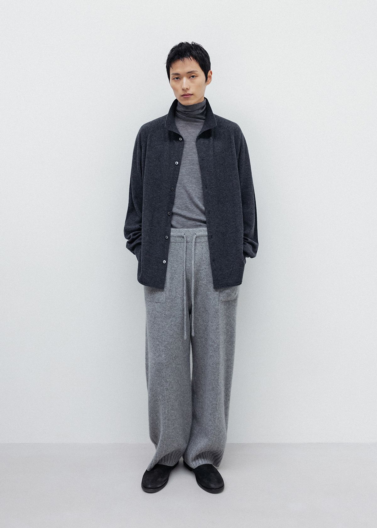 우마뭉(UMARMUNG) Super fine merino wholegarment pants_Heather grey