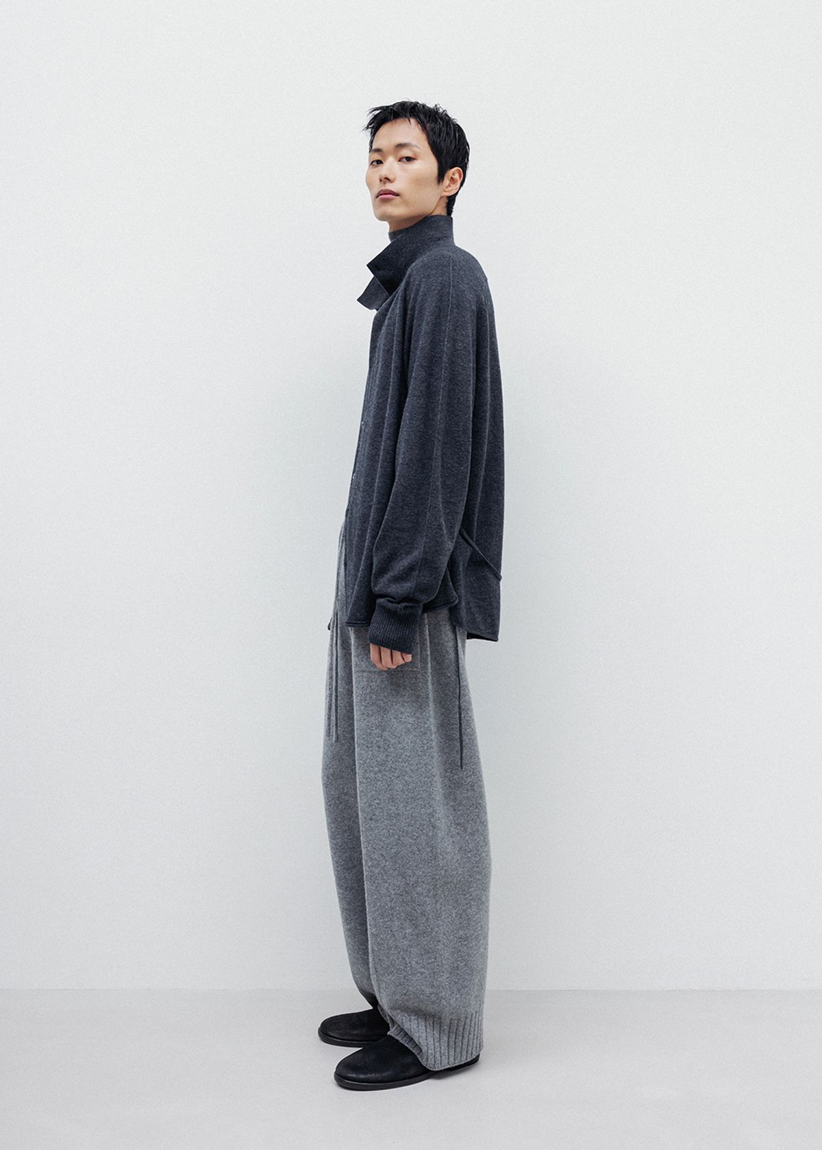 우마뭉(UMARMUNG) Super fine merino wholegarment pants_Heather grey