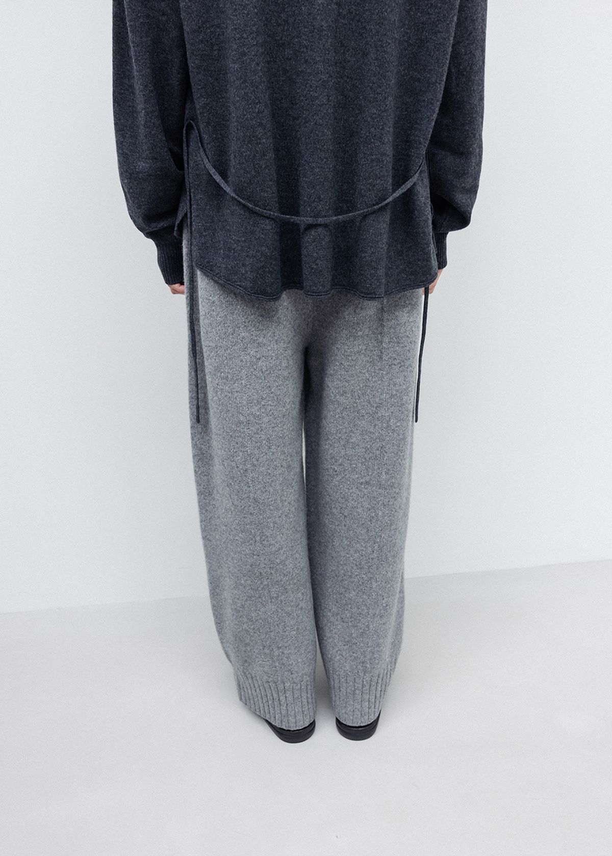 우마뭉(UMARMUNG) Super fine merino wholegarment pants_Heather grey