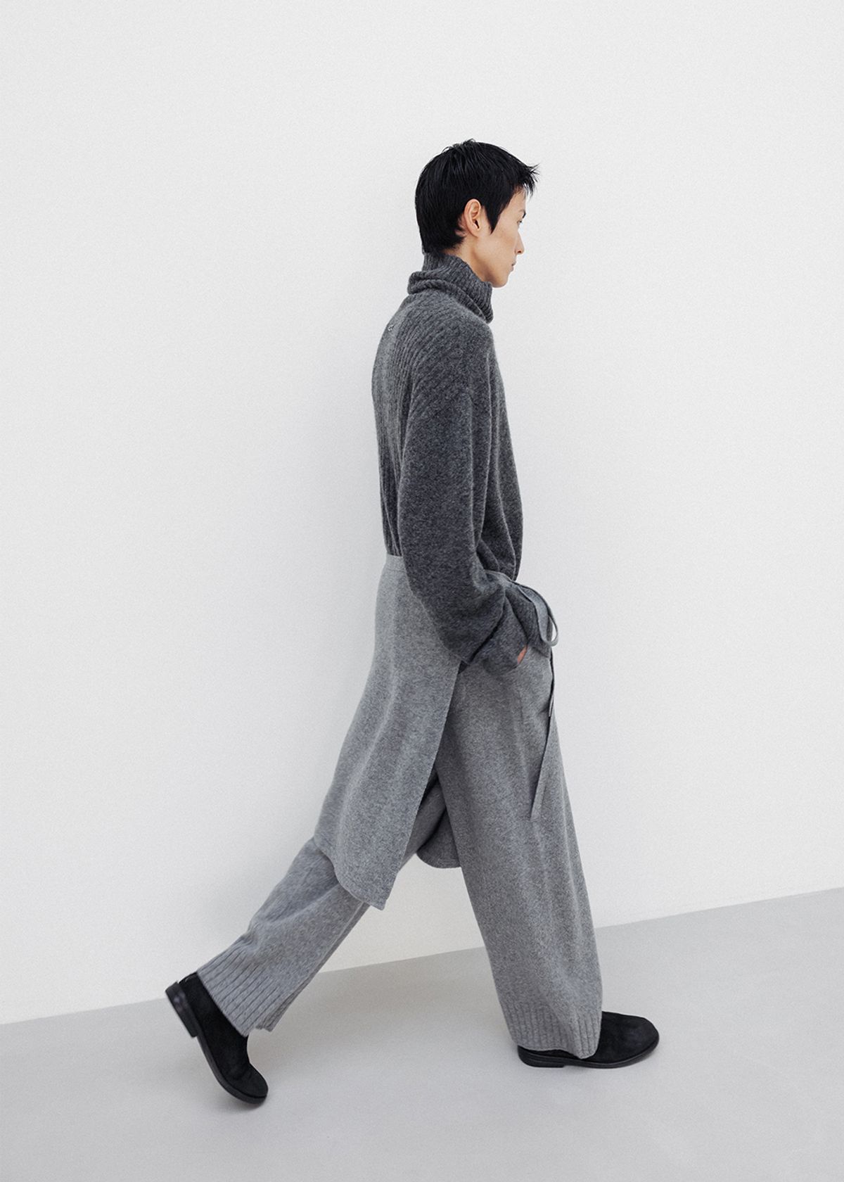 우마뭉(UMARMUNG) Super fine merino wholegarment pants_Heather grey