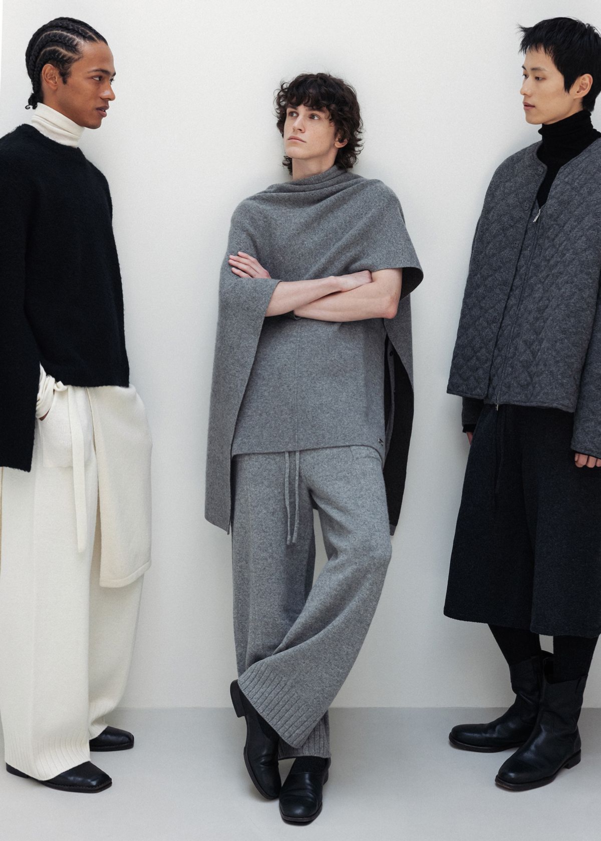 우마뭉(UMARMUNG) Super fine merino wholegarment pants_Heather grey