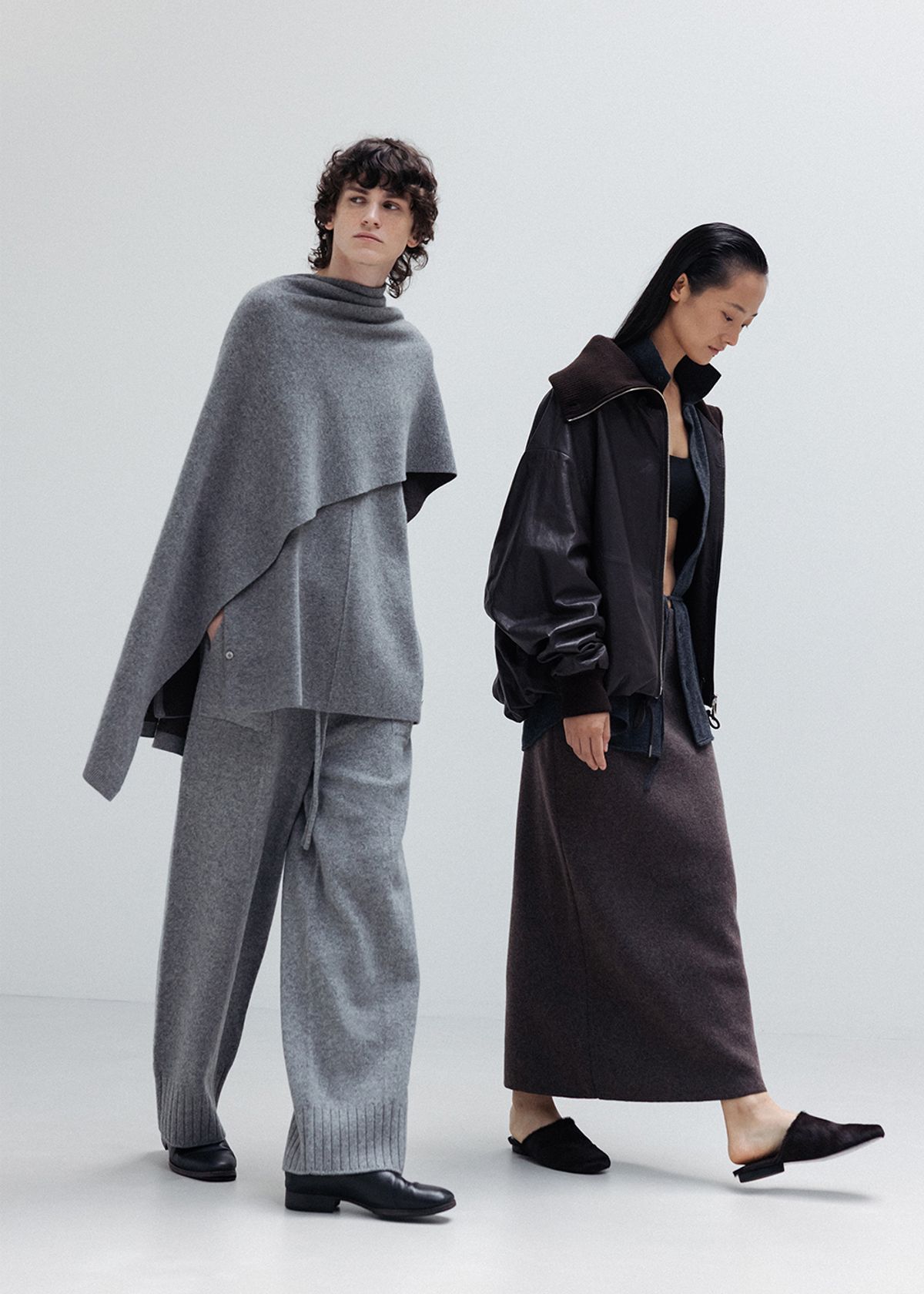 우마뭉(UMARMUNG) Super fine merino wholegarment pants_Heather grey