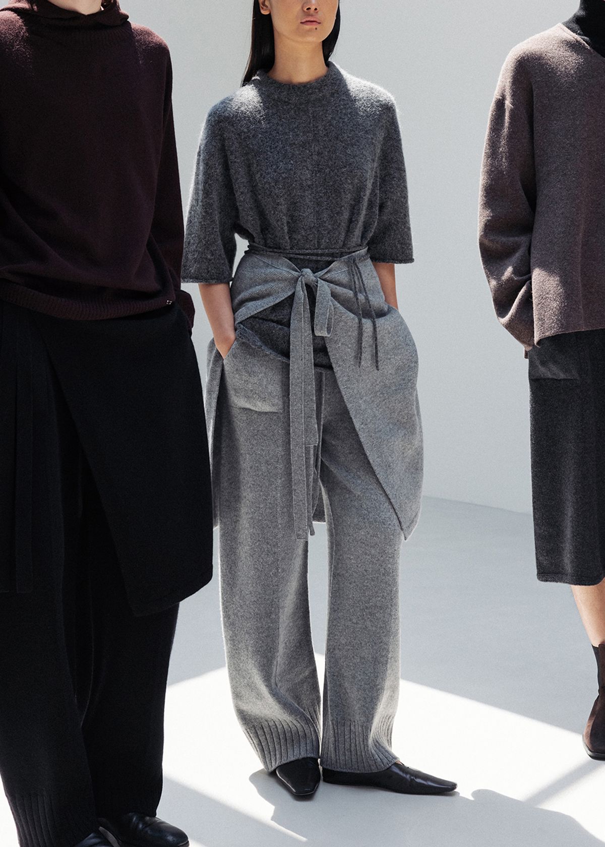 우마뭉(UMARMUNG) Super fine merino wholegarment pants_Heather grey