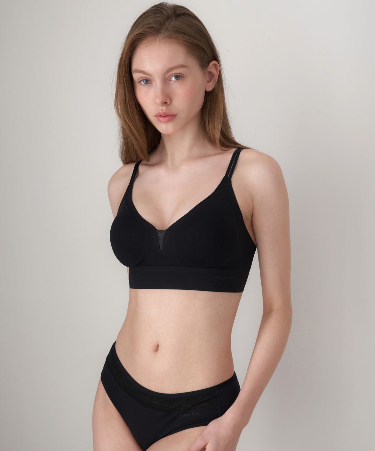 원더브라(WONDERBRA) [4PACK] [스킨팔레트] 스킨마일드 노와이어 브라팬티 세트