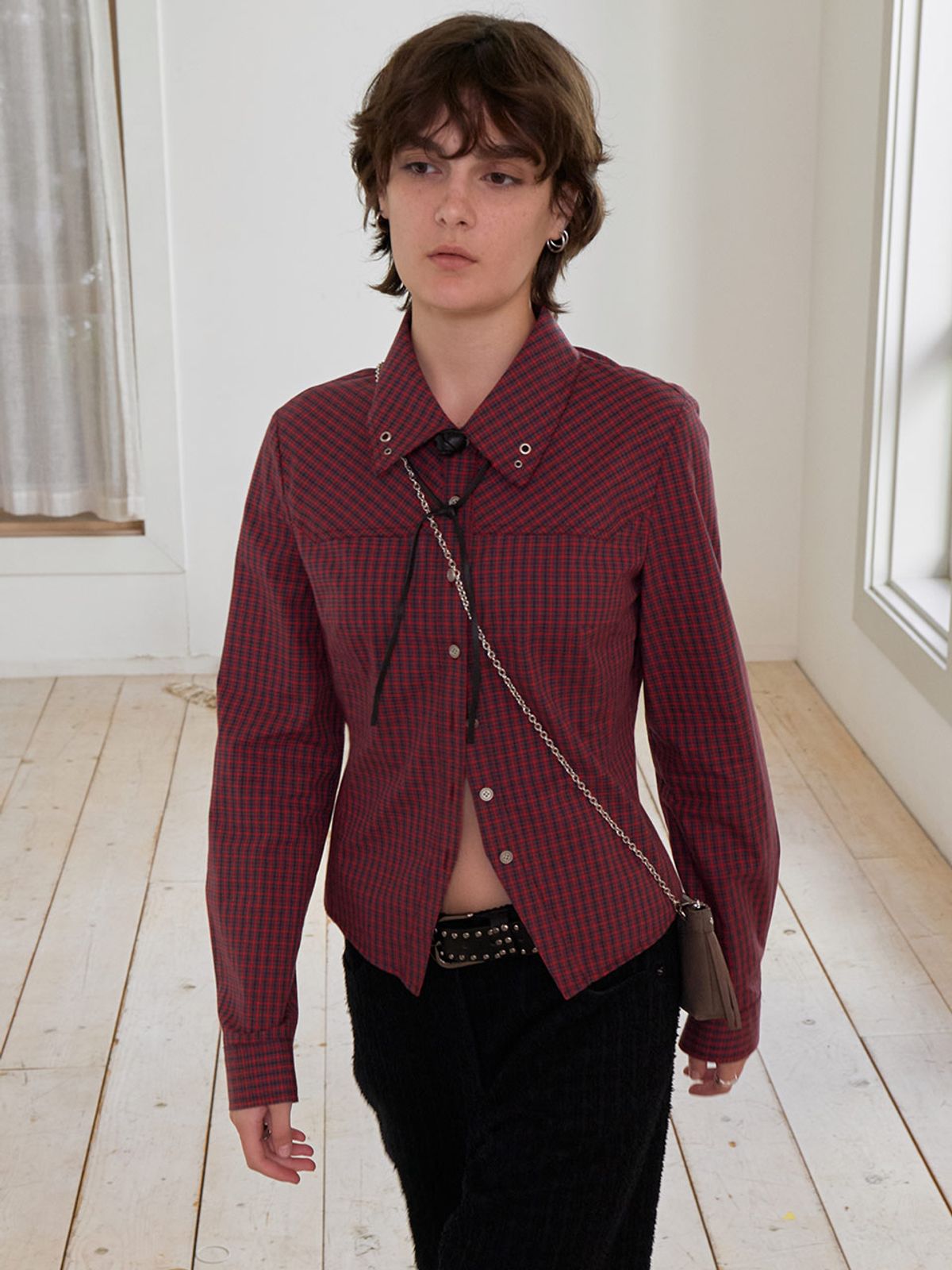 레이브(RAIVE) Check Slim-fit Shirts VW5AB213_2color
