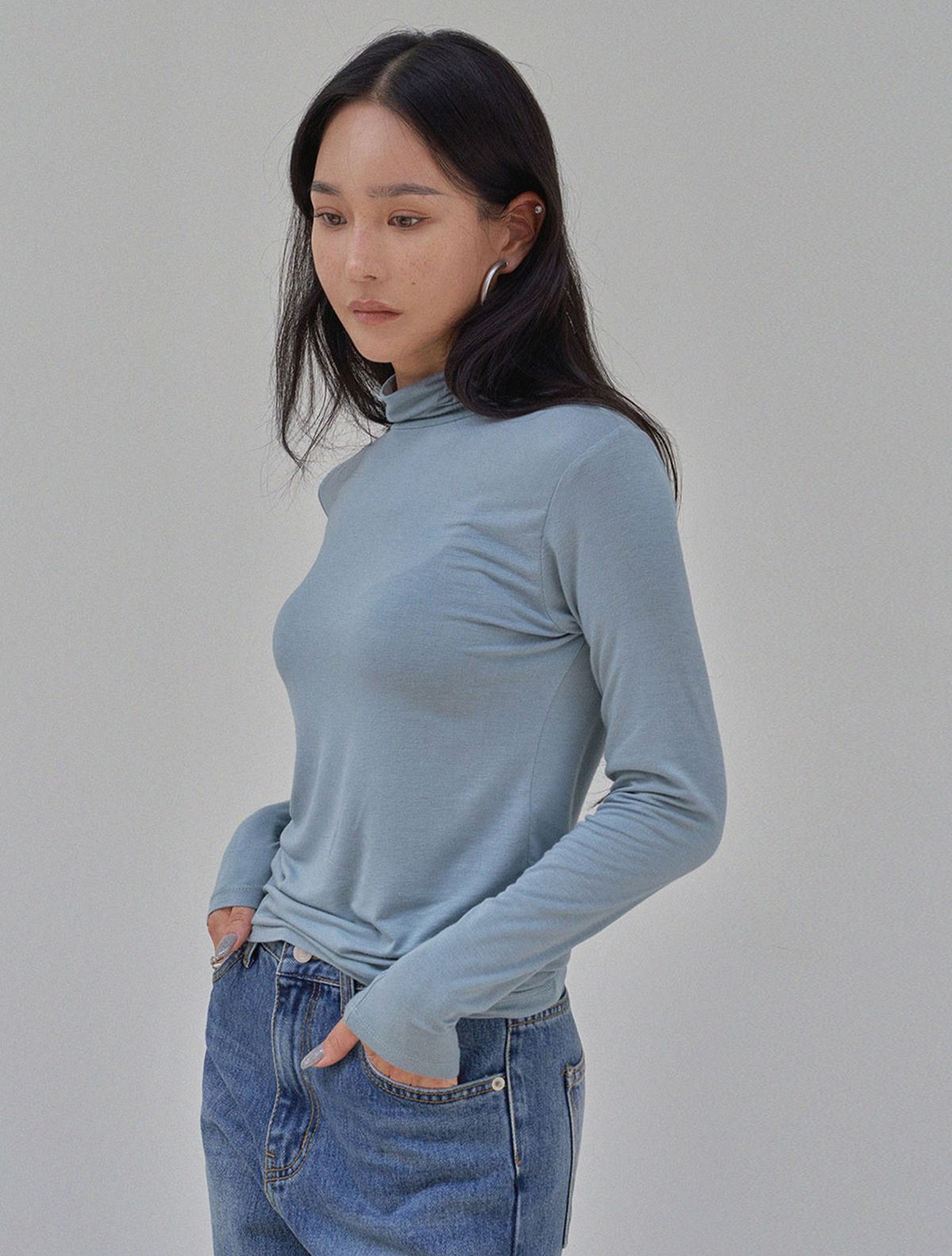메무아(MEMUA) 베이직 슬림쉐입 하이넥티