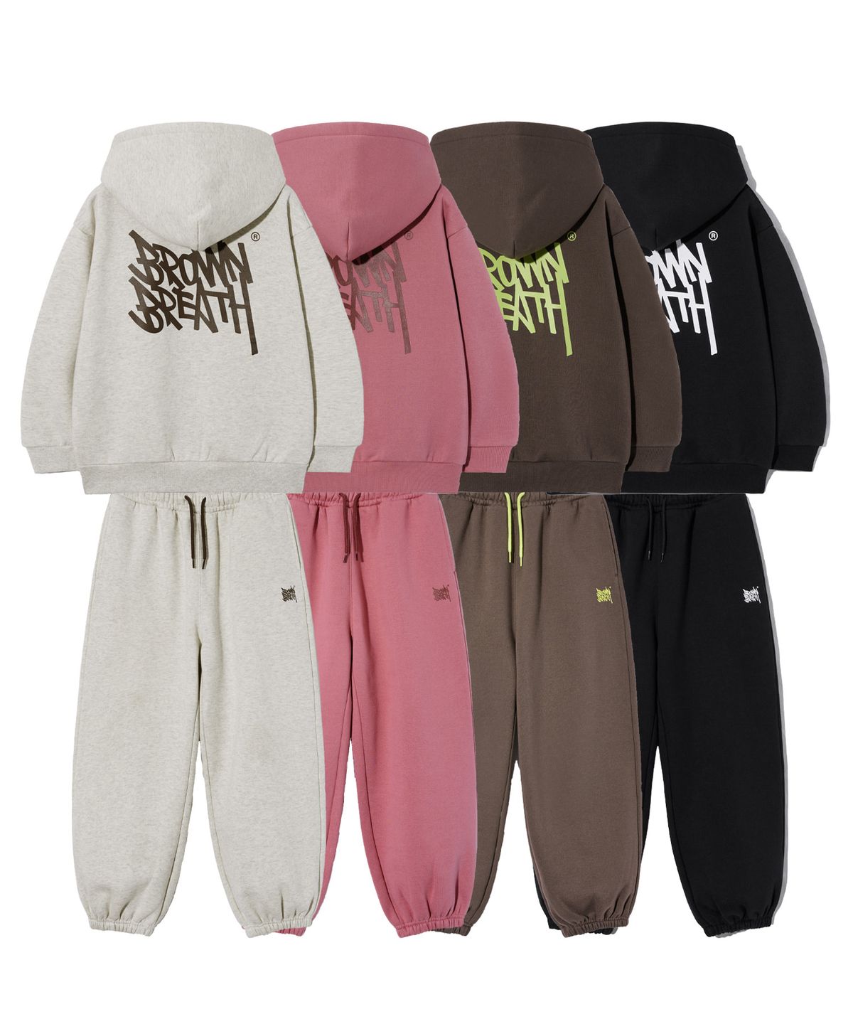 브라운브레스 키즈(BROWNBREATH KIDS) KIDS TAG HOODIE SETUP_4COLOR