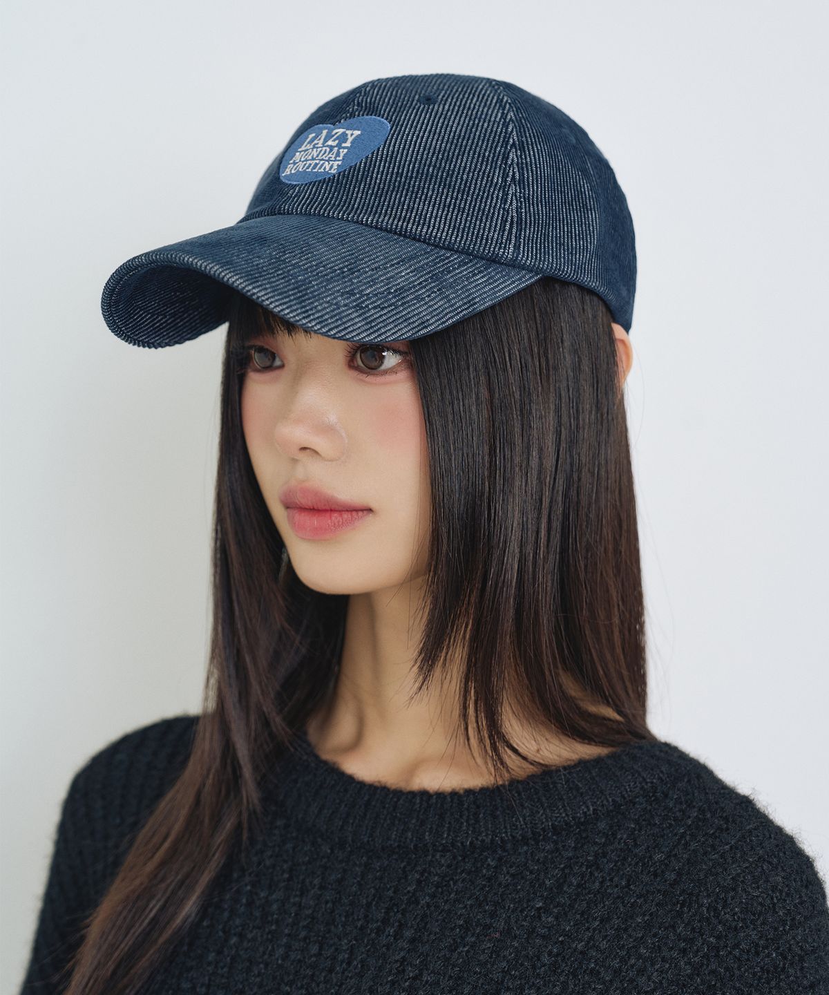 엘엠알(LMR) 코듀로이 하트 자수 볼캡 NAVY
