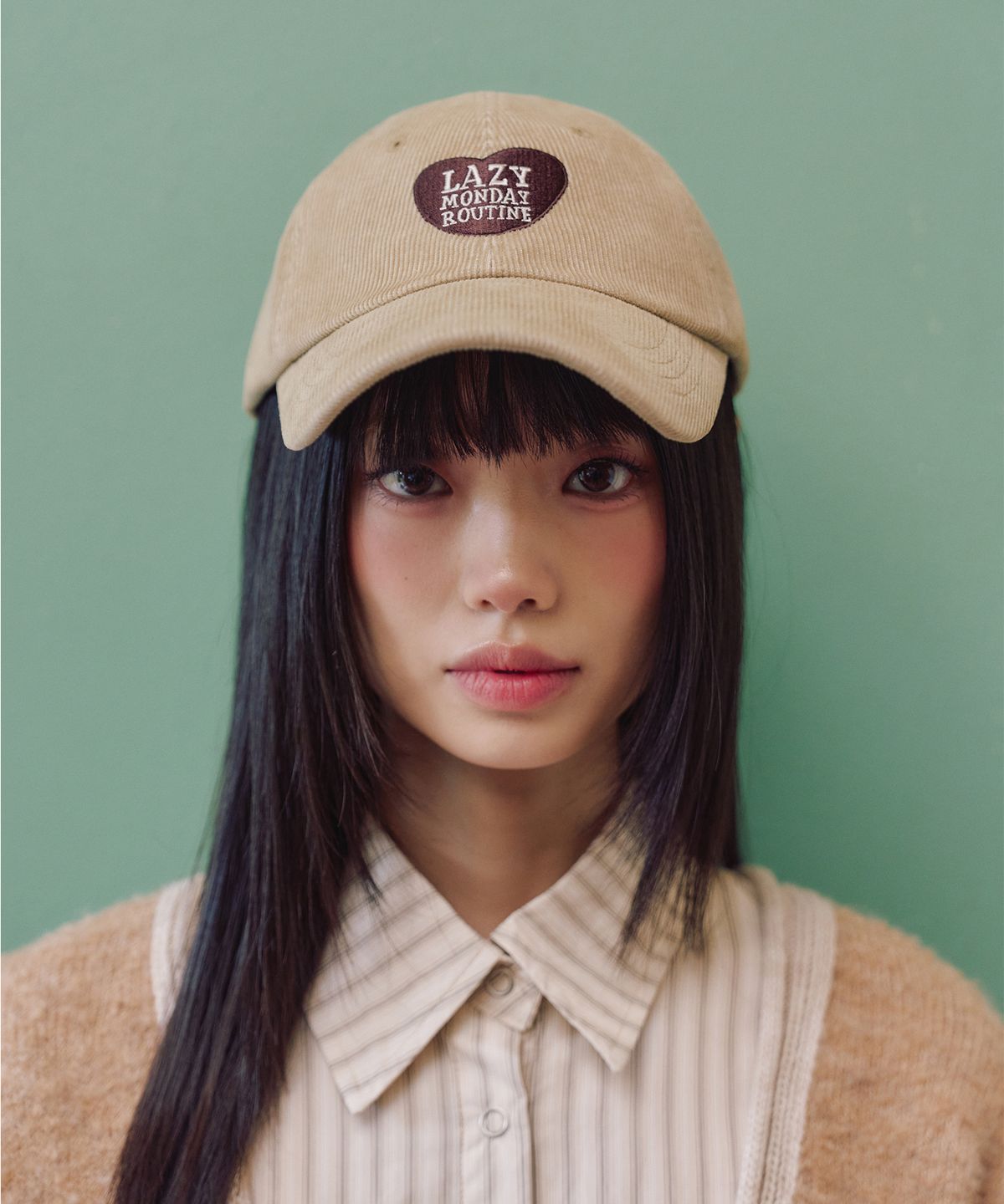 엘엠알(LMR) 코듀로이 하트 자수 볼캡 BEIGE