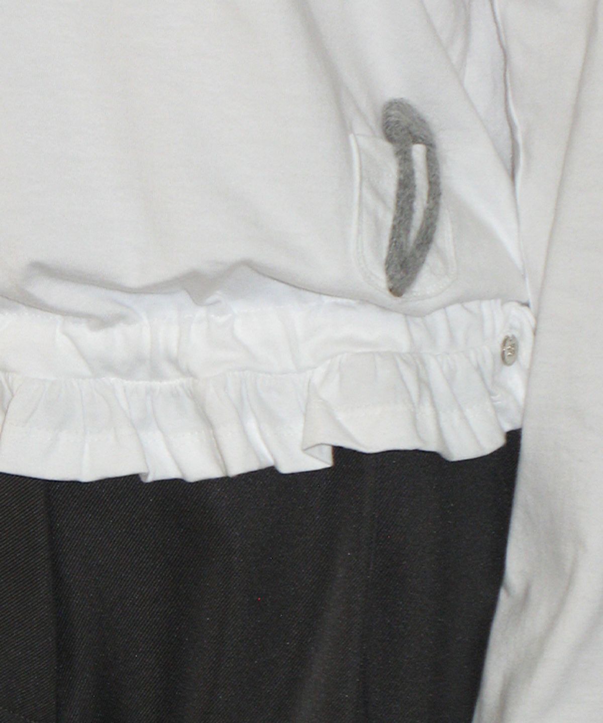 론론(RONRON) MINI POCKET SHIRRING LONG SLEEVE WHITE