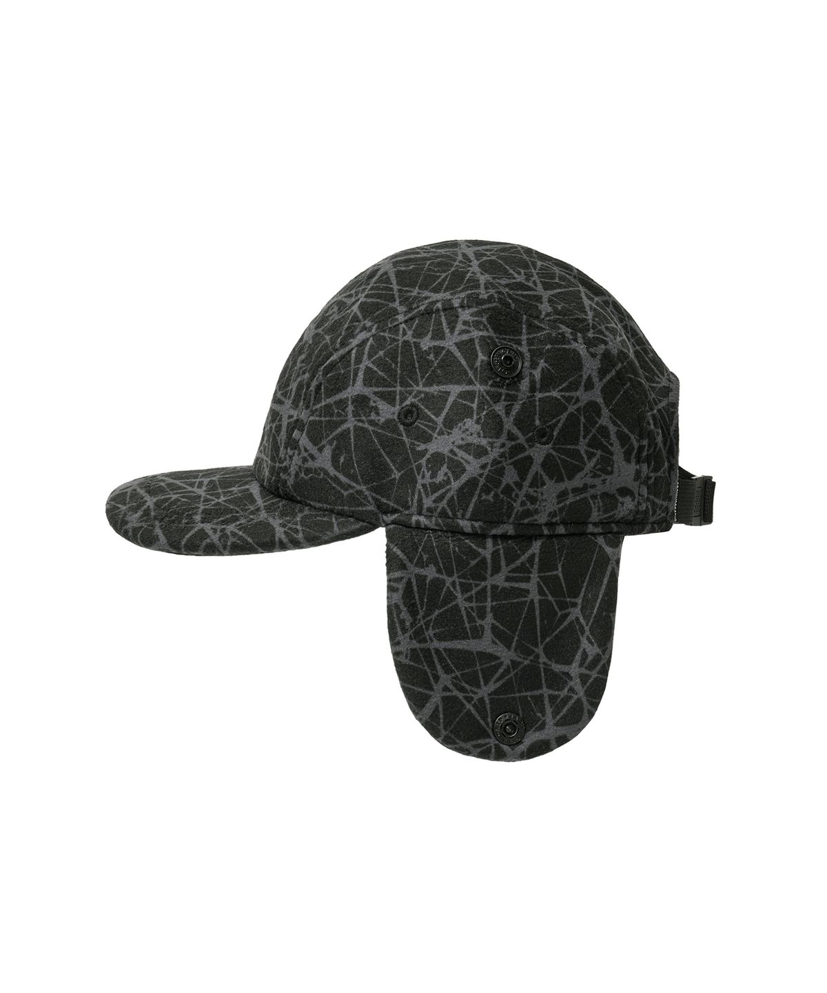 브라운브레스(BROWNBREATH) SPRAWL BOUCLE EARFLAP CAMP CAP - BLACK