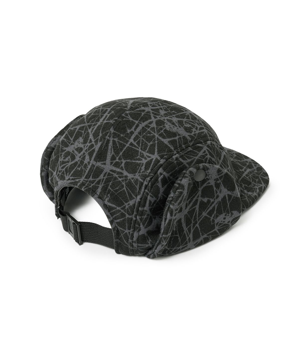브라운브레스(BROWNBREATH) SPRAWL BOUCLE EARFLAP CAMP CAP - BLACK