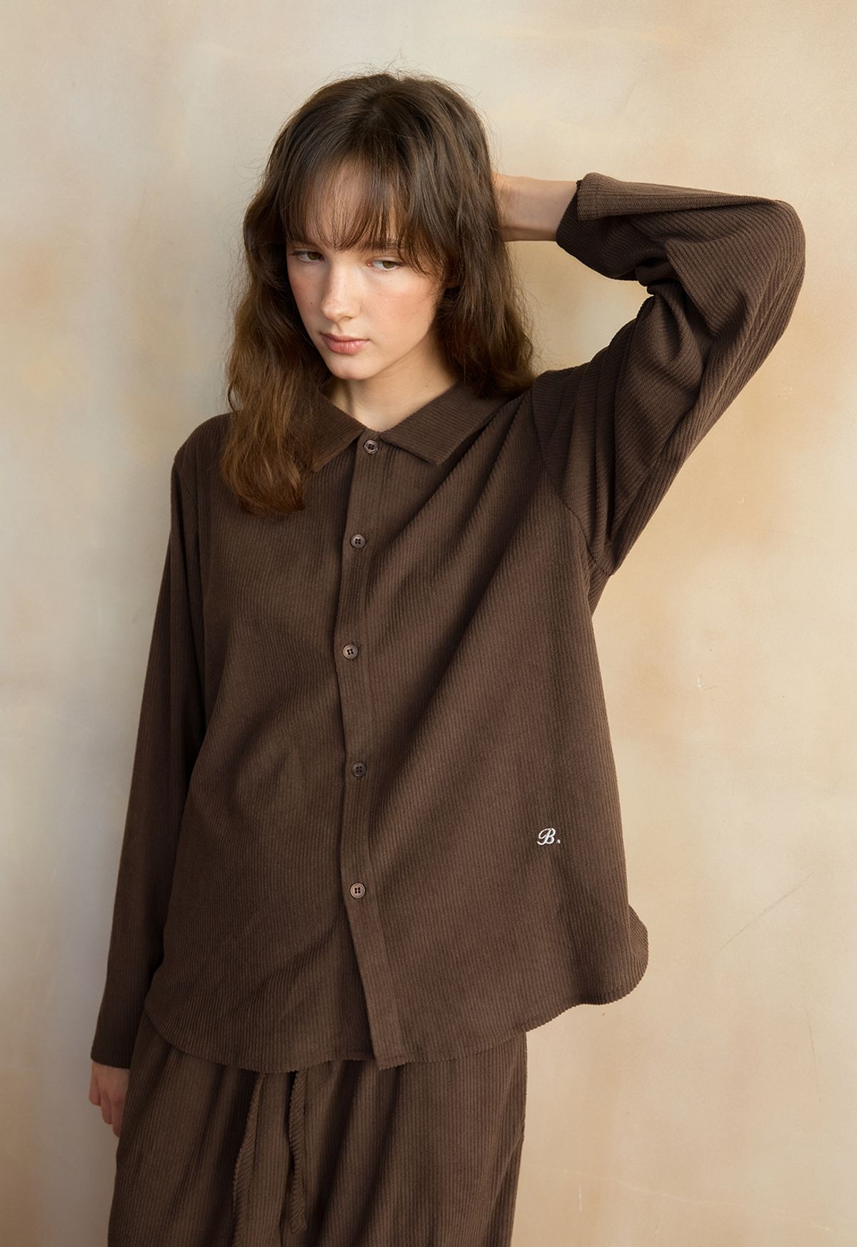 보일하우스(BOIL HOUSE) Corduroy Classic Pajamas Set (mocha)