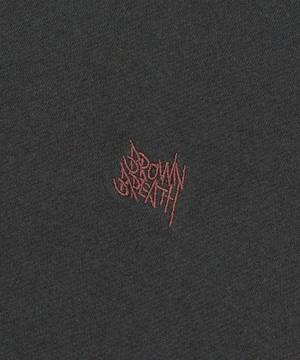 브라운브레스(BROWNBREATH) W TAG CROP HOODIE - CHARCOAL