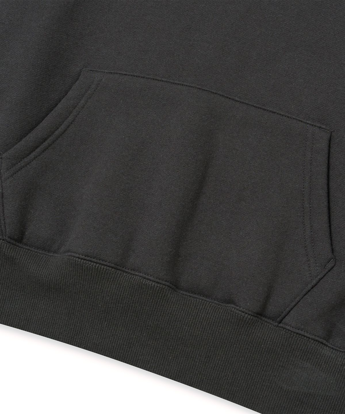 브라운브레스(BROWNBREATH) W TAG CROP HOODIE - CHARCOAL