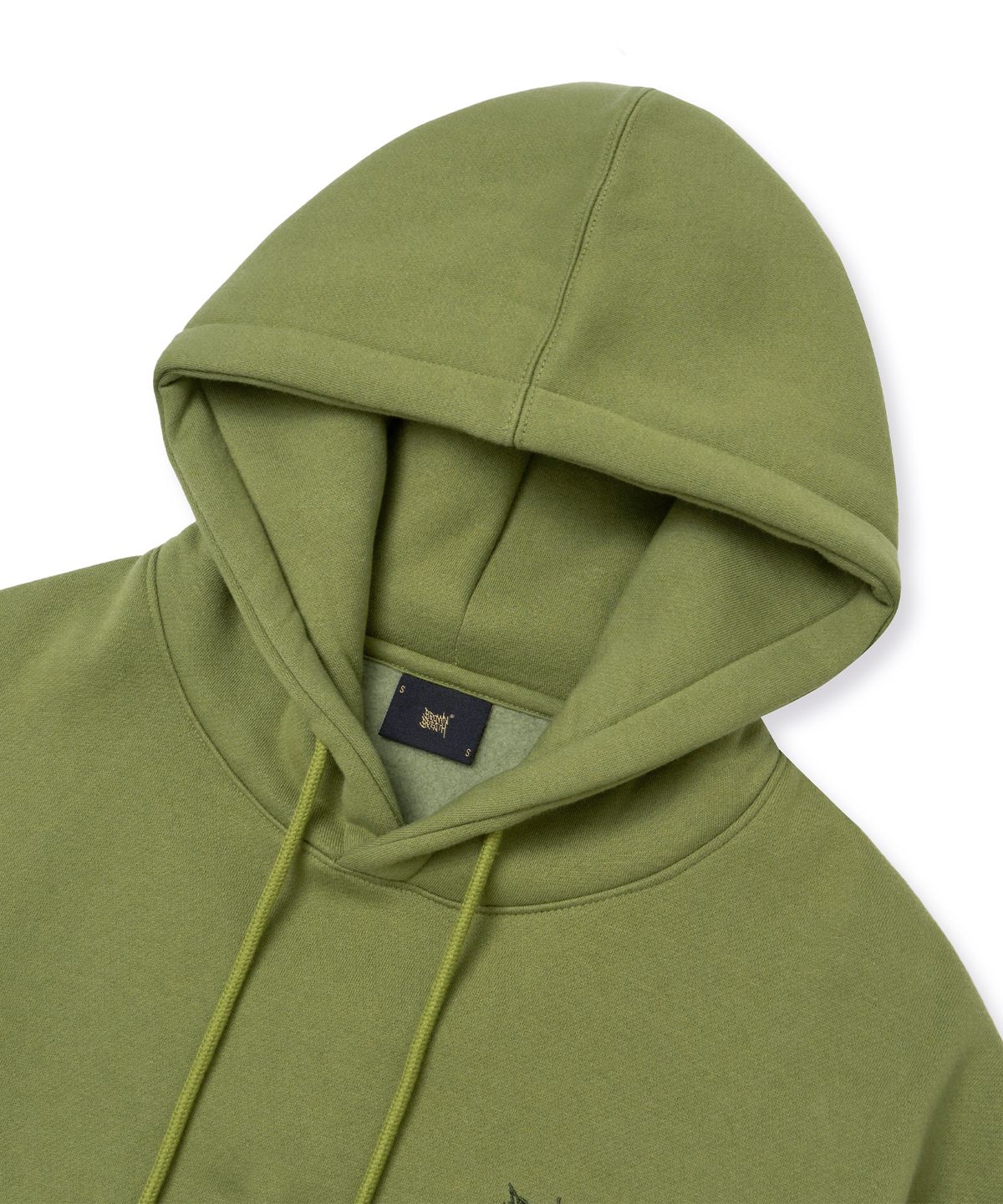 브라운브레스(BROWNBREATH) W TAG CROP HOODIE - OLIVE