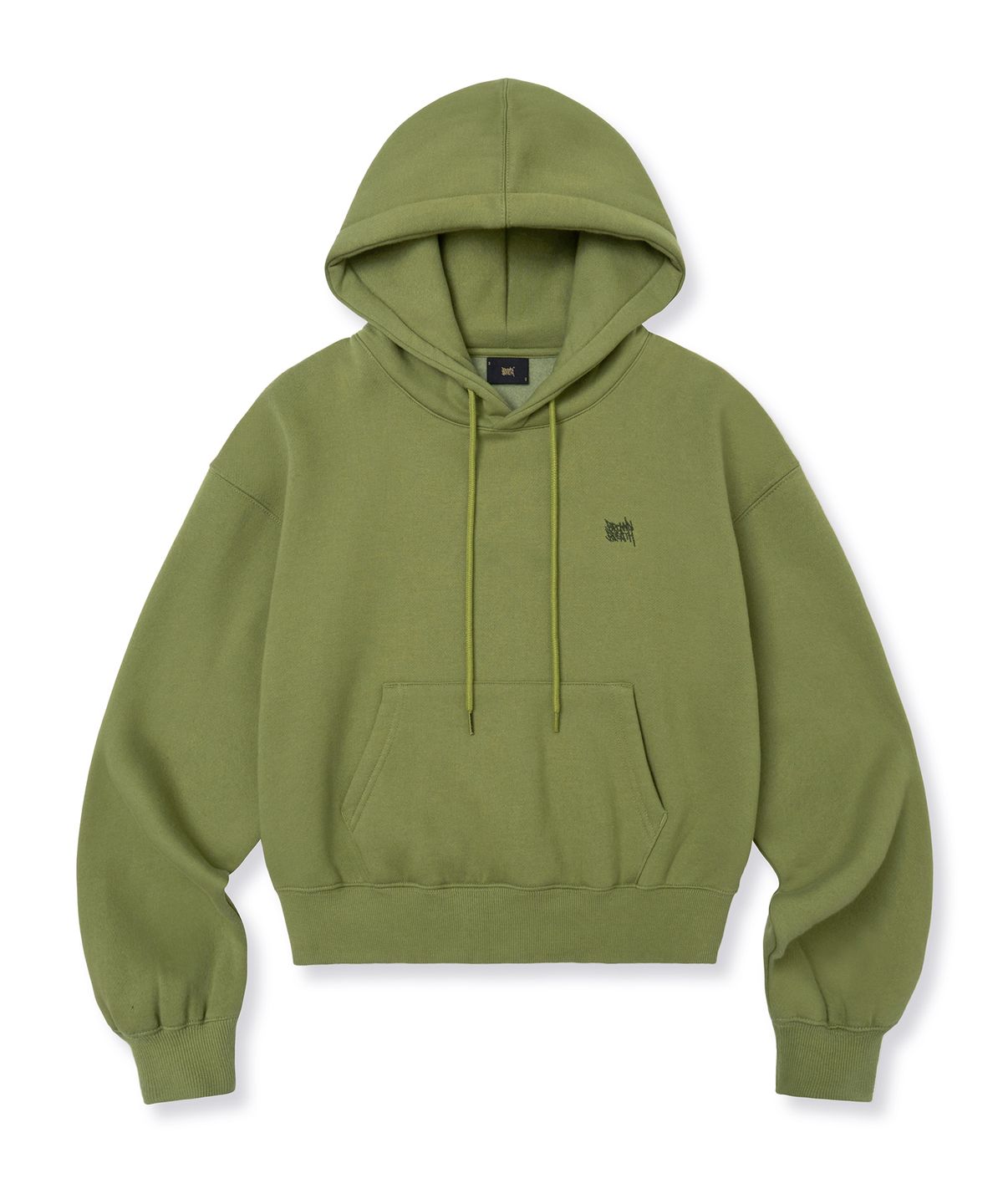 브라운브레스(BROWNBREATH) W TAG CROP HOODIE - OLIVE