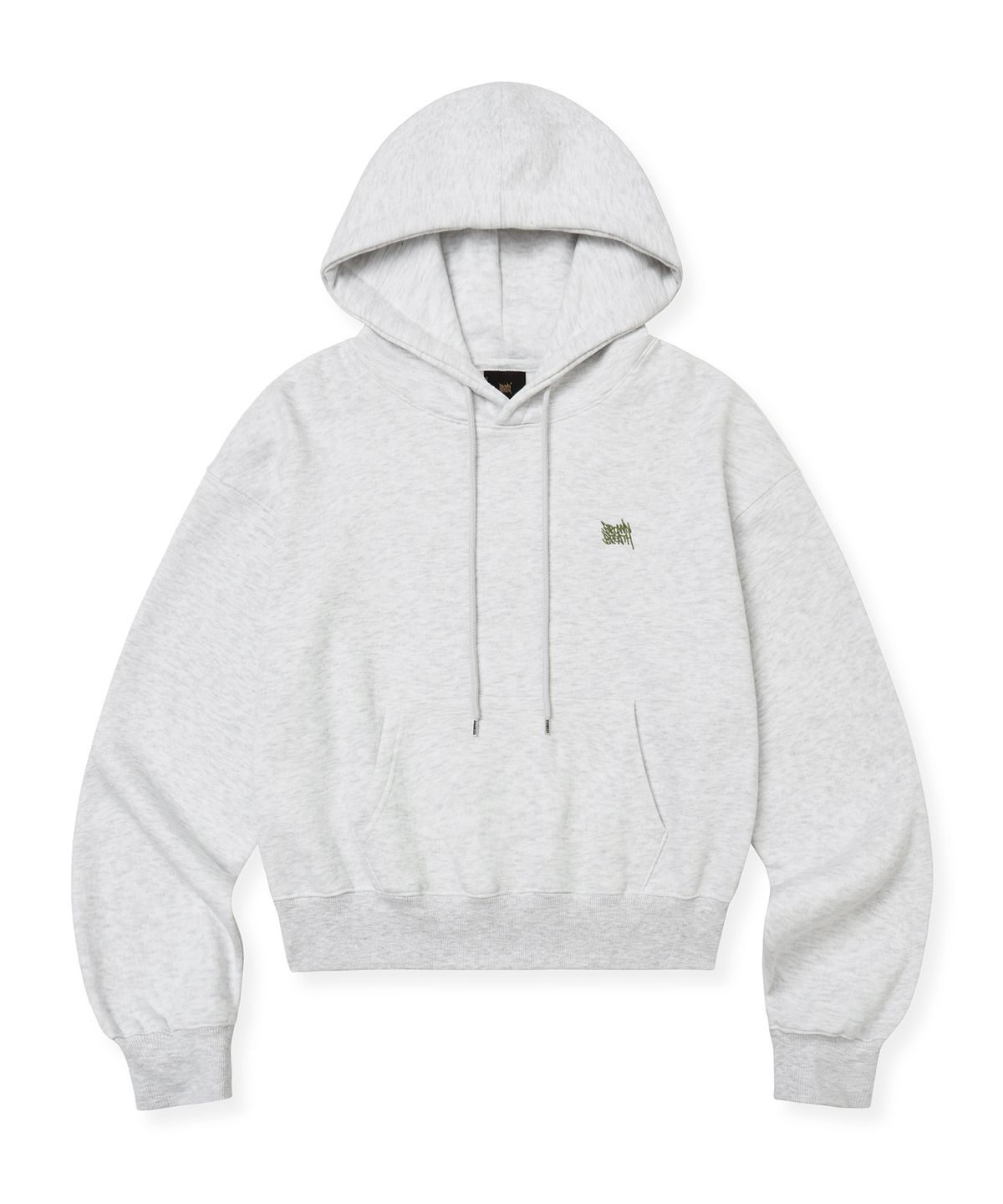 브라운브레스(BROWNBREATH) W TAG CROP HOODIE - ASH