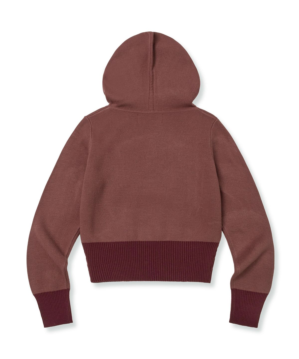 브라운브레스(BROWNBREATH) W BB SLIM FIT KNIT HOODIE - BURGUNDY