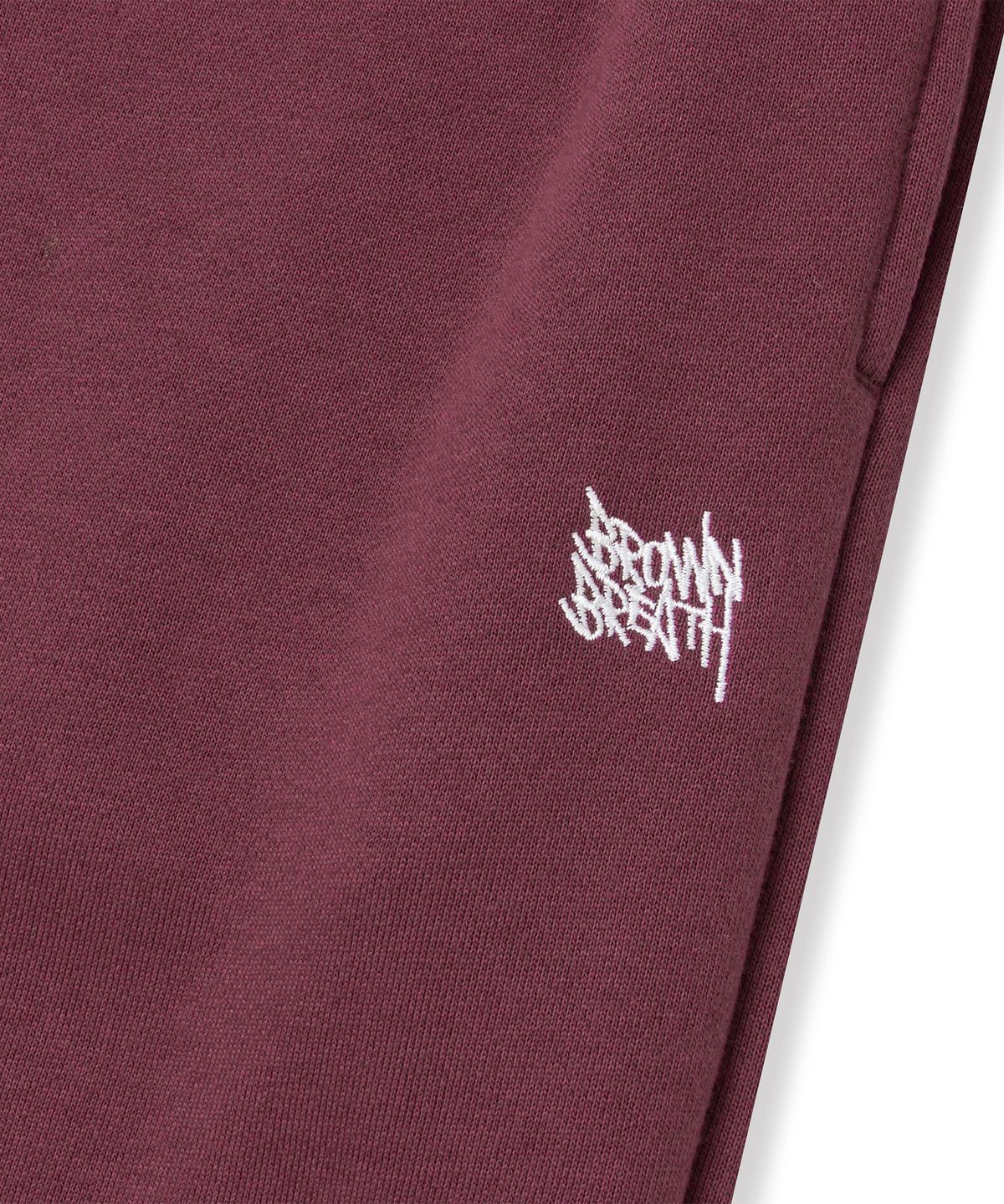 브라운브레스(BROWNBREATH) TAG WIDE SWEAT PANTS - BURGUNDY