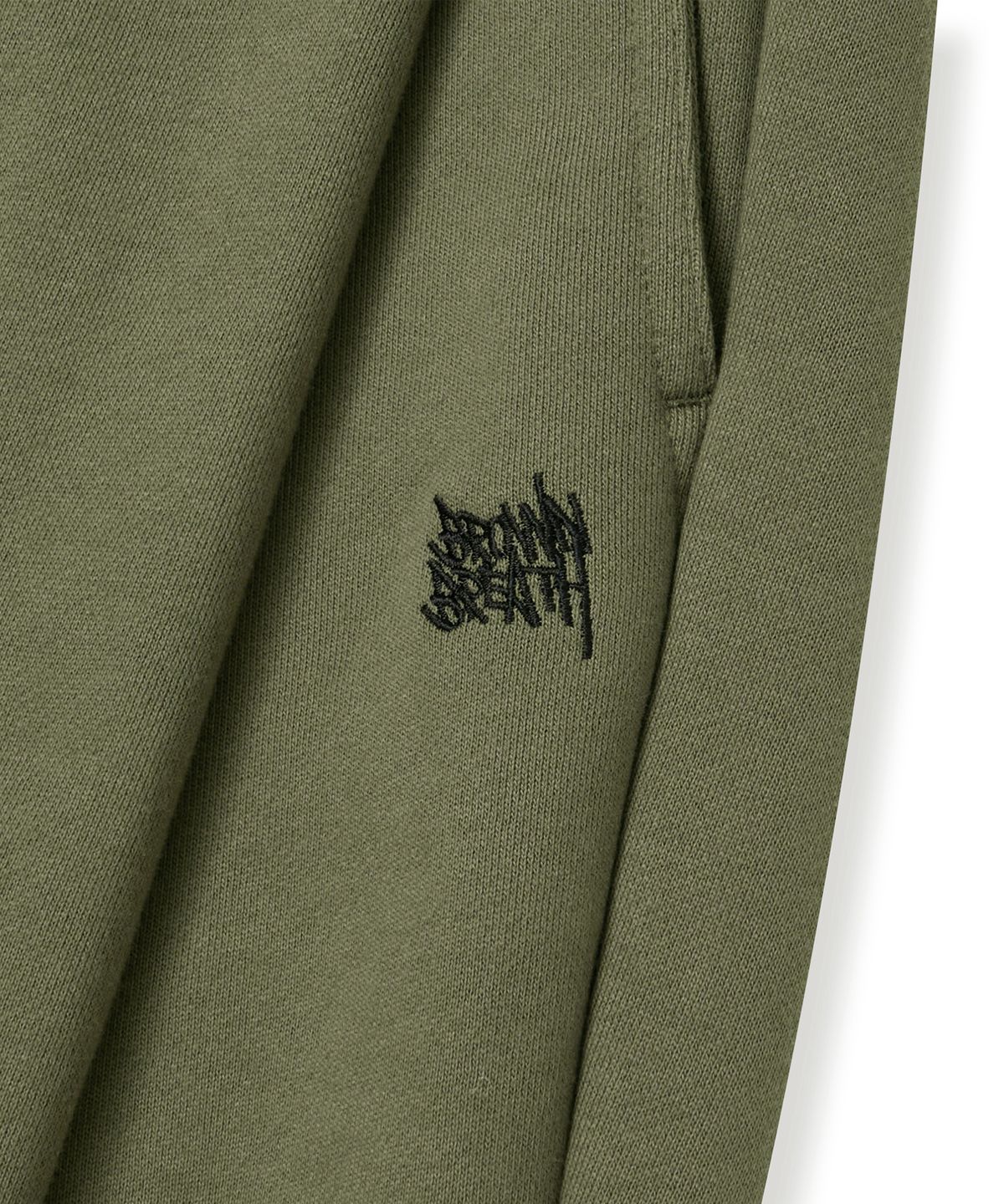 브라운브레스(BROWNBREATH) TAG TWO TUCK WIDE SWEAT PANTS - KHAKI