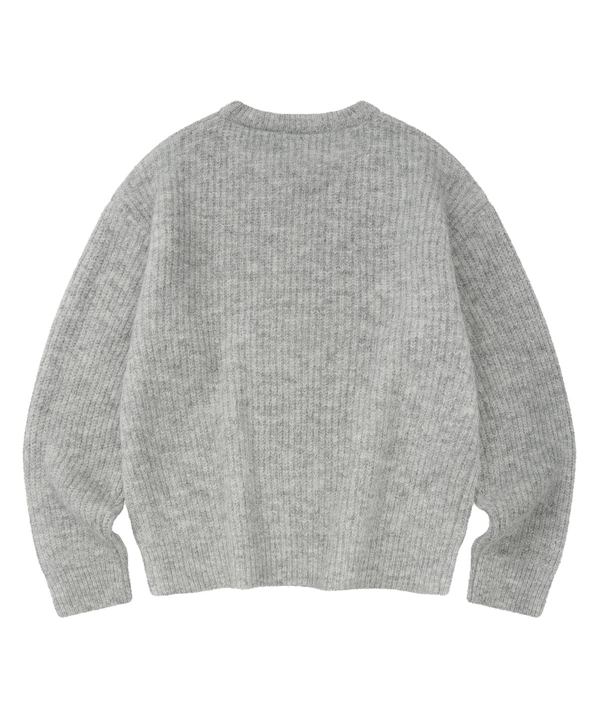 엘엠알(LMR) 헤어리 하트 자수 풀오버 니트 LIGHT GREY