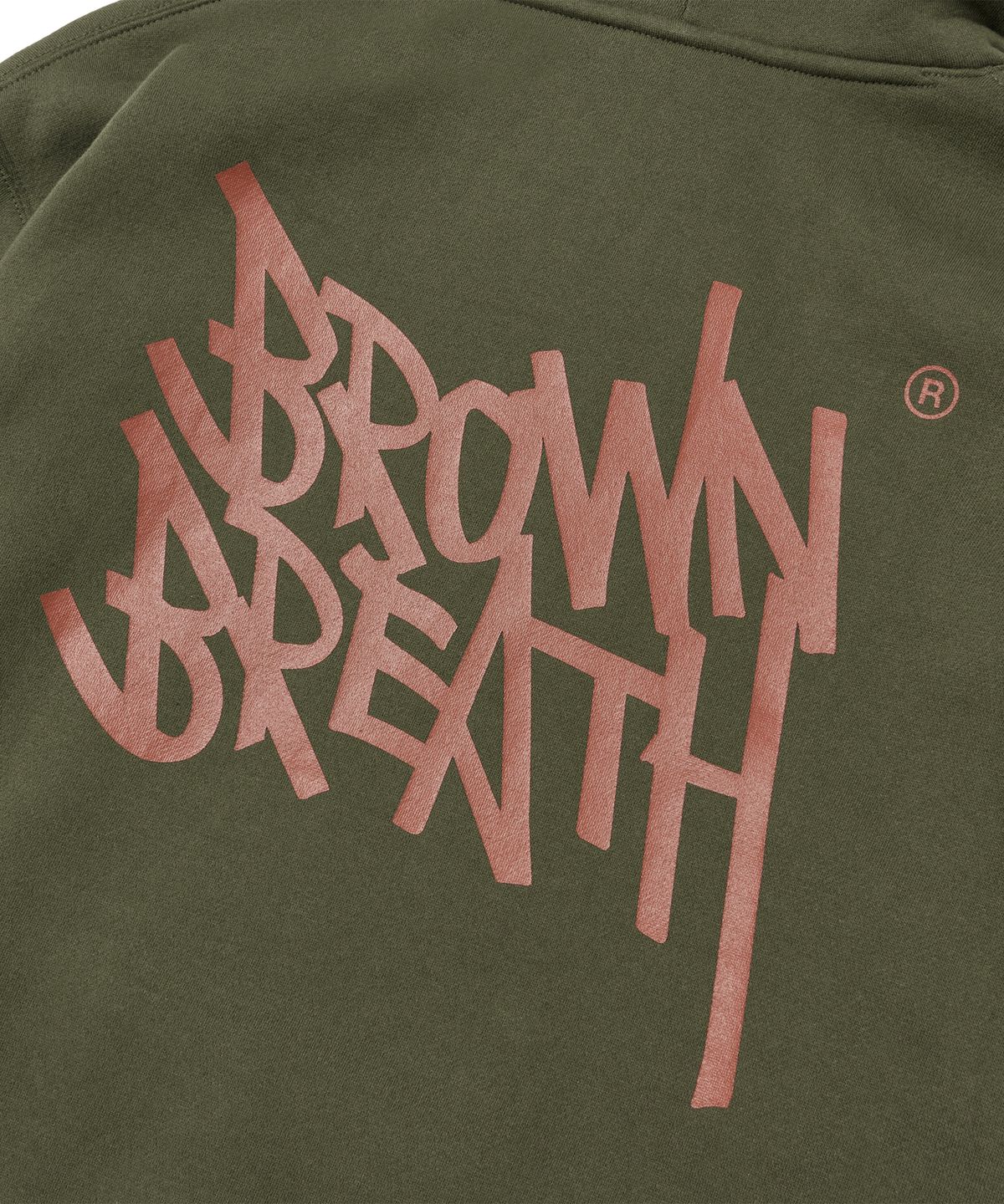 브라운브레스(BROWNBREATH) TAG HOODIE - KHAKI