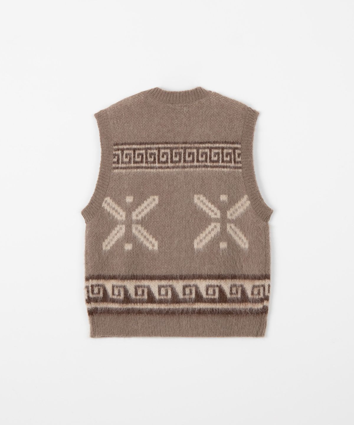 디앤드퀘스천(THEENDQUESTION) Mohair jacquard vest / BROWN