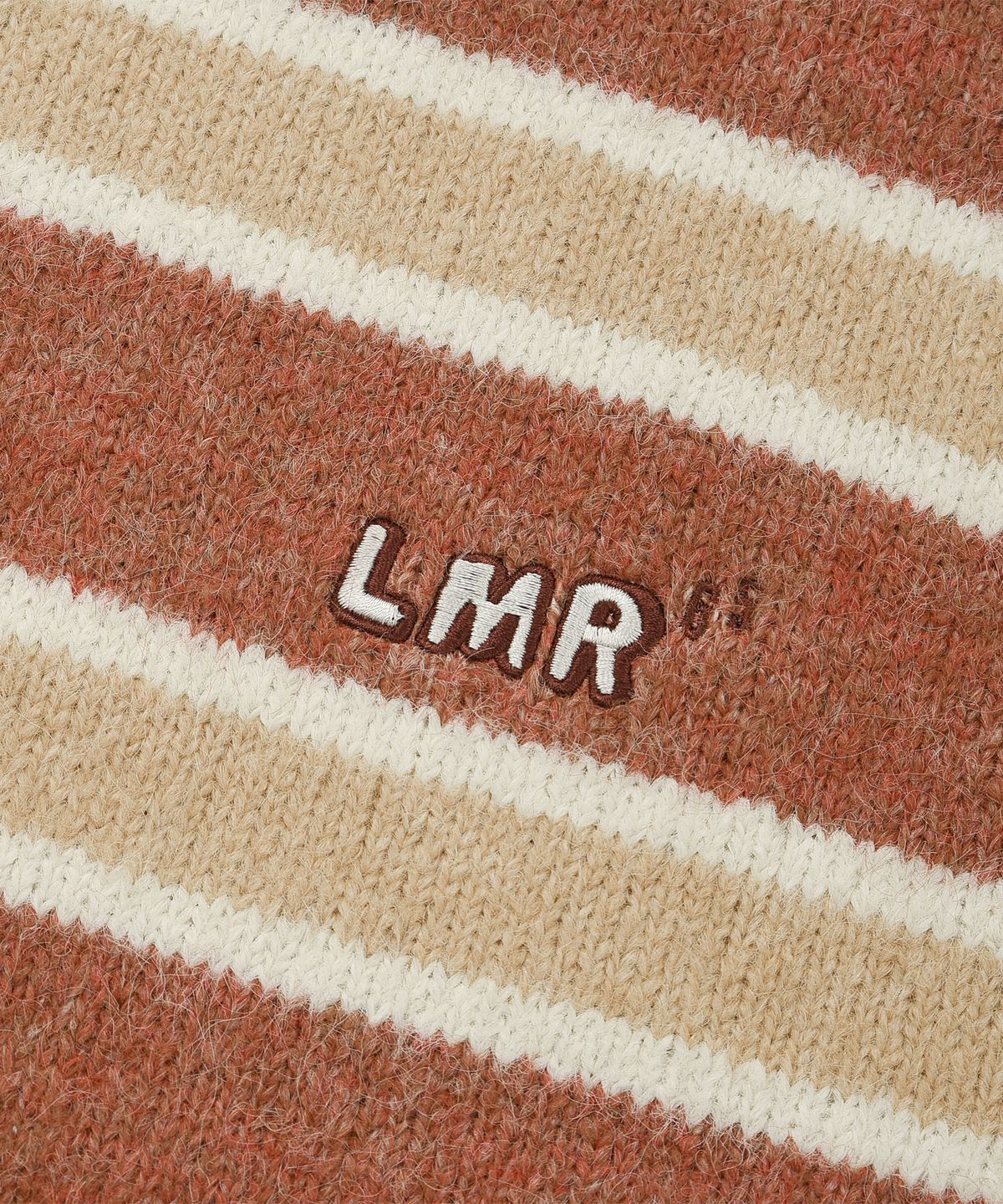 엘엠알(LMR) 헤어리 스트라이프 풀오버 니트 RED