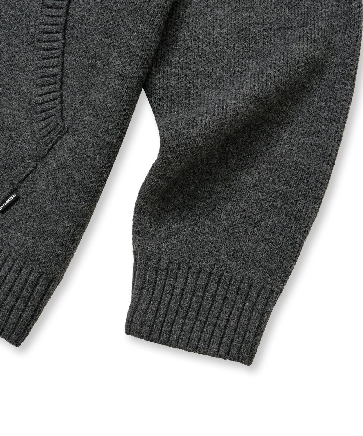 브라운브레스(BROWNBREATH) TAG KNIT HOOD ZIP UP - CHARCOAL