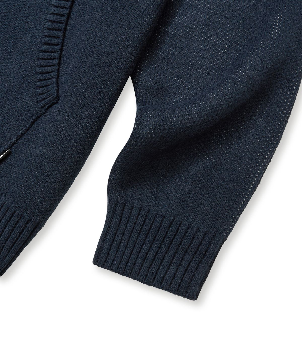 브라운브레스(BROWNBREATH) TAG KNIT HOOD ZIP UP - NAVY