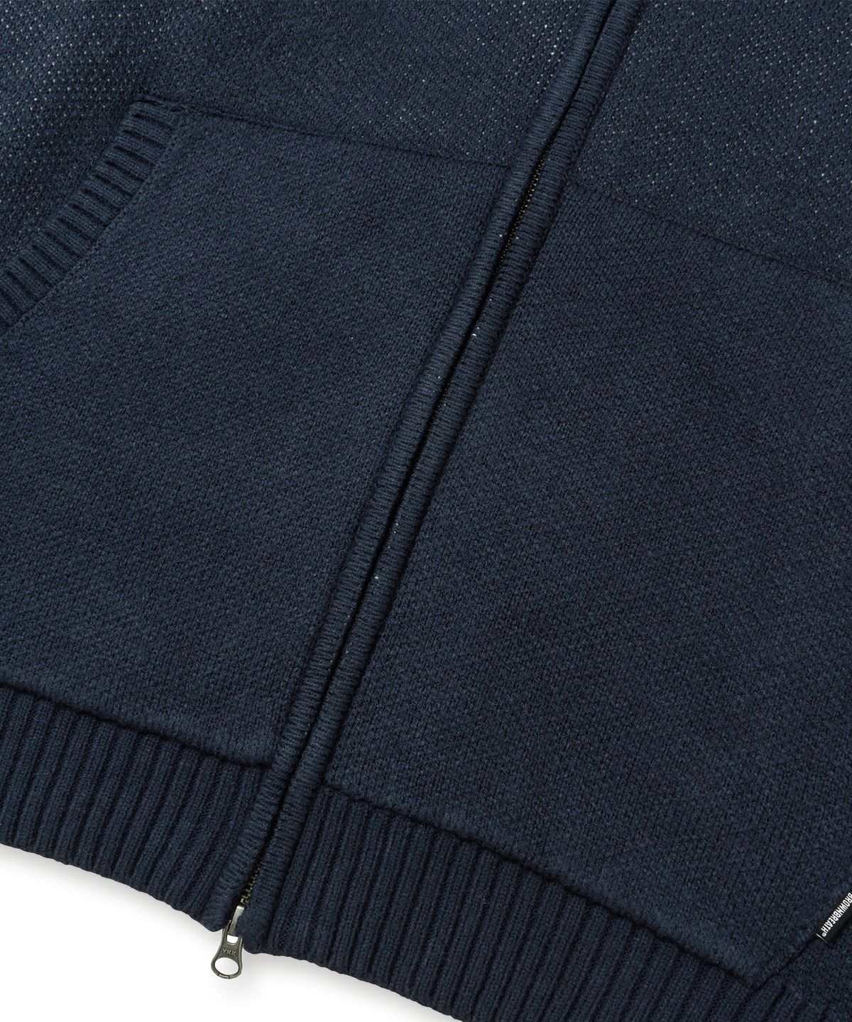 브라운브레스(BROWNBREATH) TAG KNIT HOOD ZIP UP - NAVY