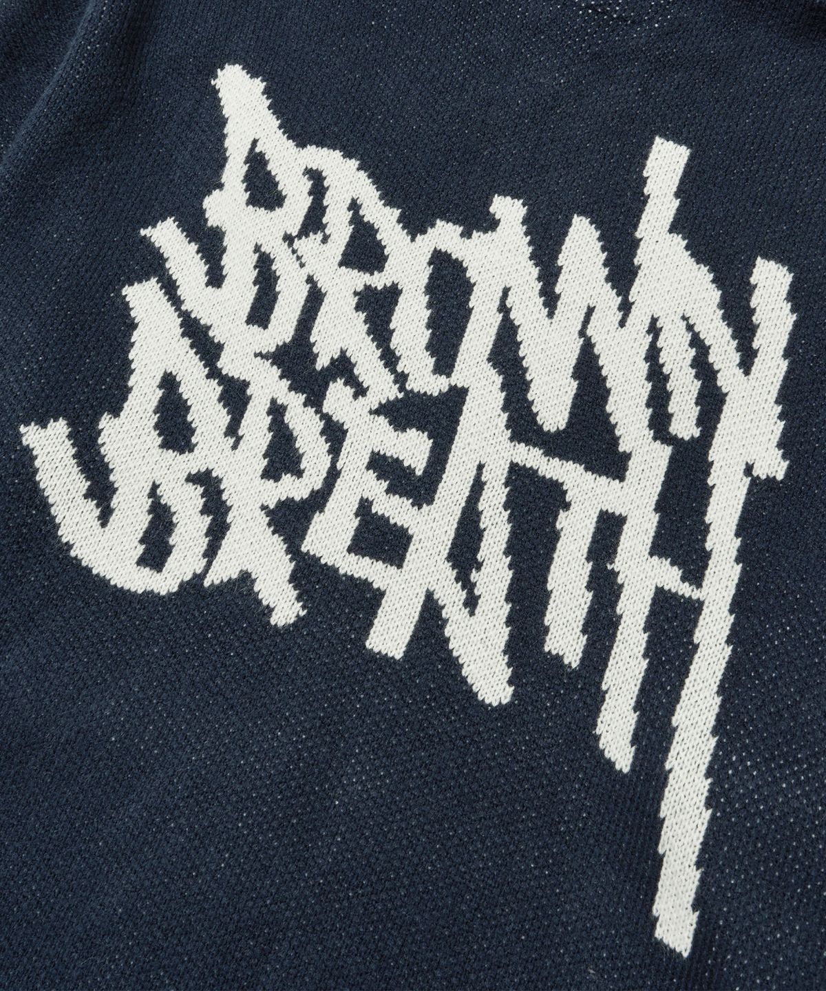 브라운브레스(BROWNBREATH) TAG KNIT HOOD ZIP UP - NAVY