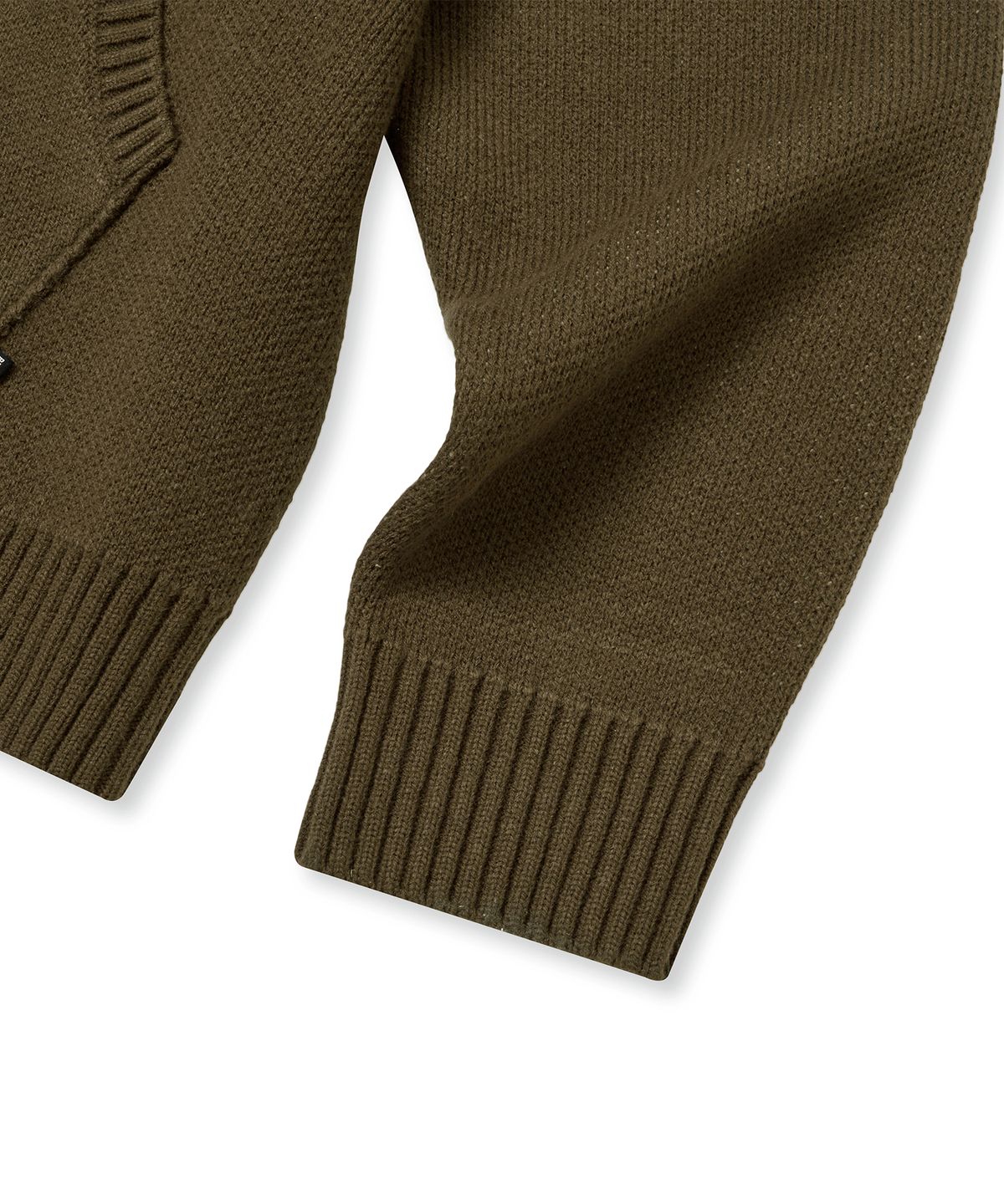 브라운브레스(BROWNBREATH) TAG KNIT HOOD ZIP UP - BROWN
